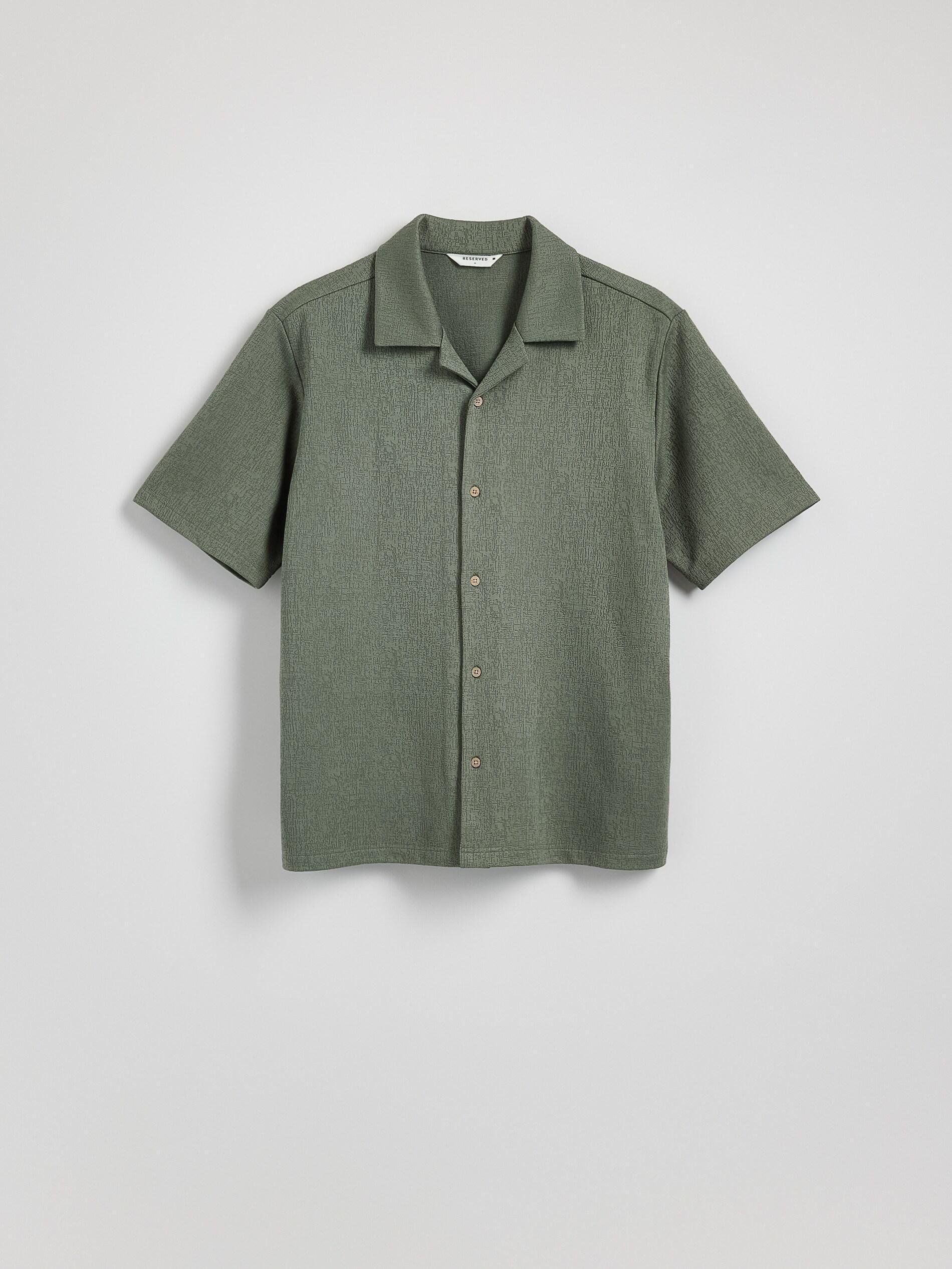 Green Comfort-Fit Shirt Made Of Structured Fabric, Green, large image number 5