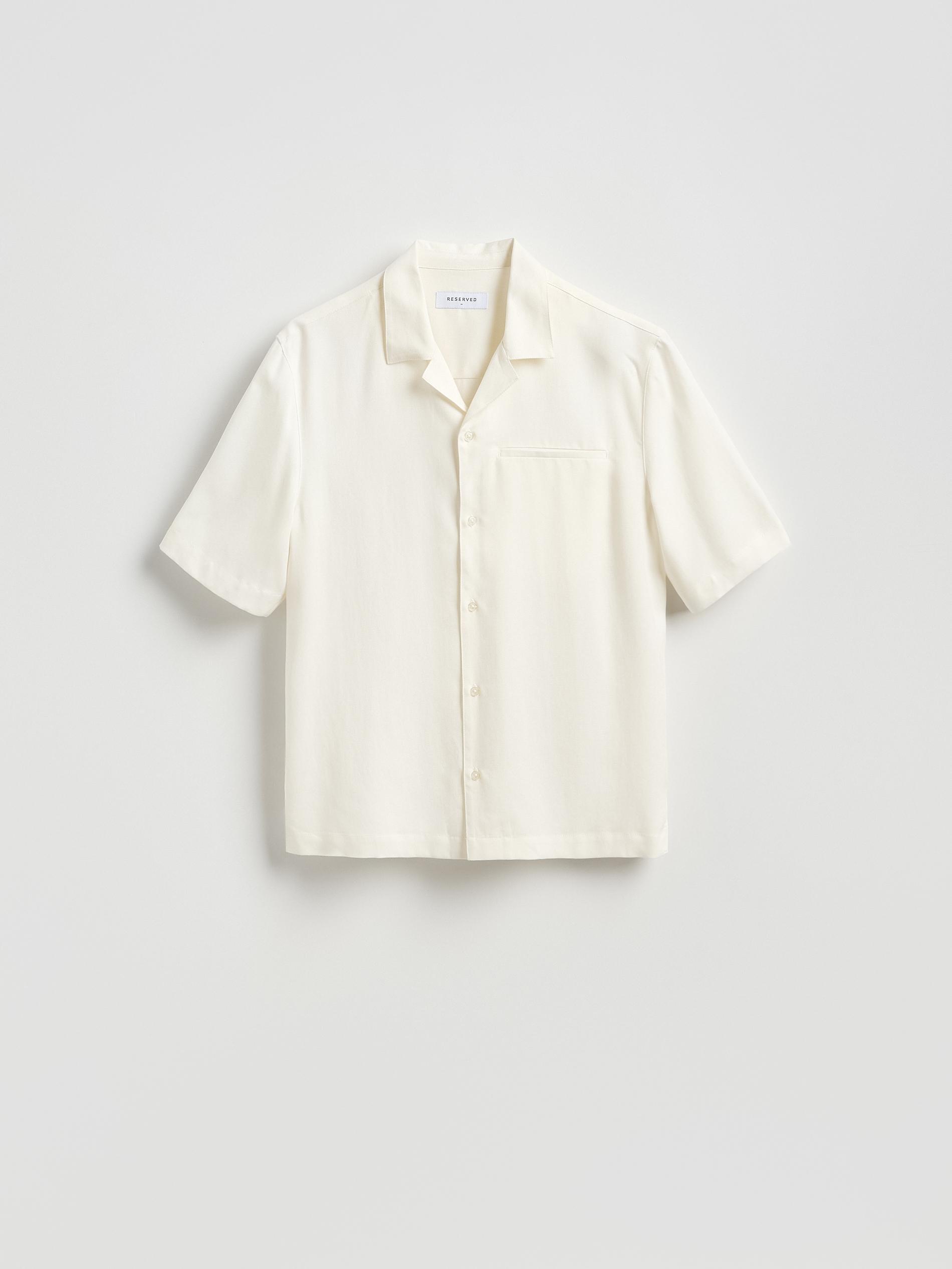 White Comfort Fit Lyocell Shirt, White, large image number 0