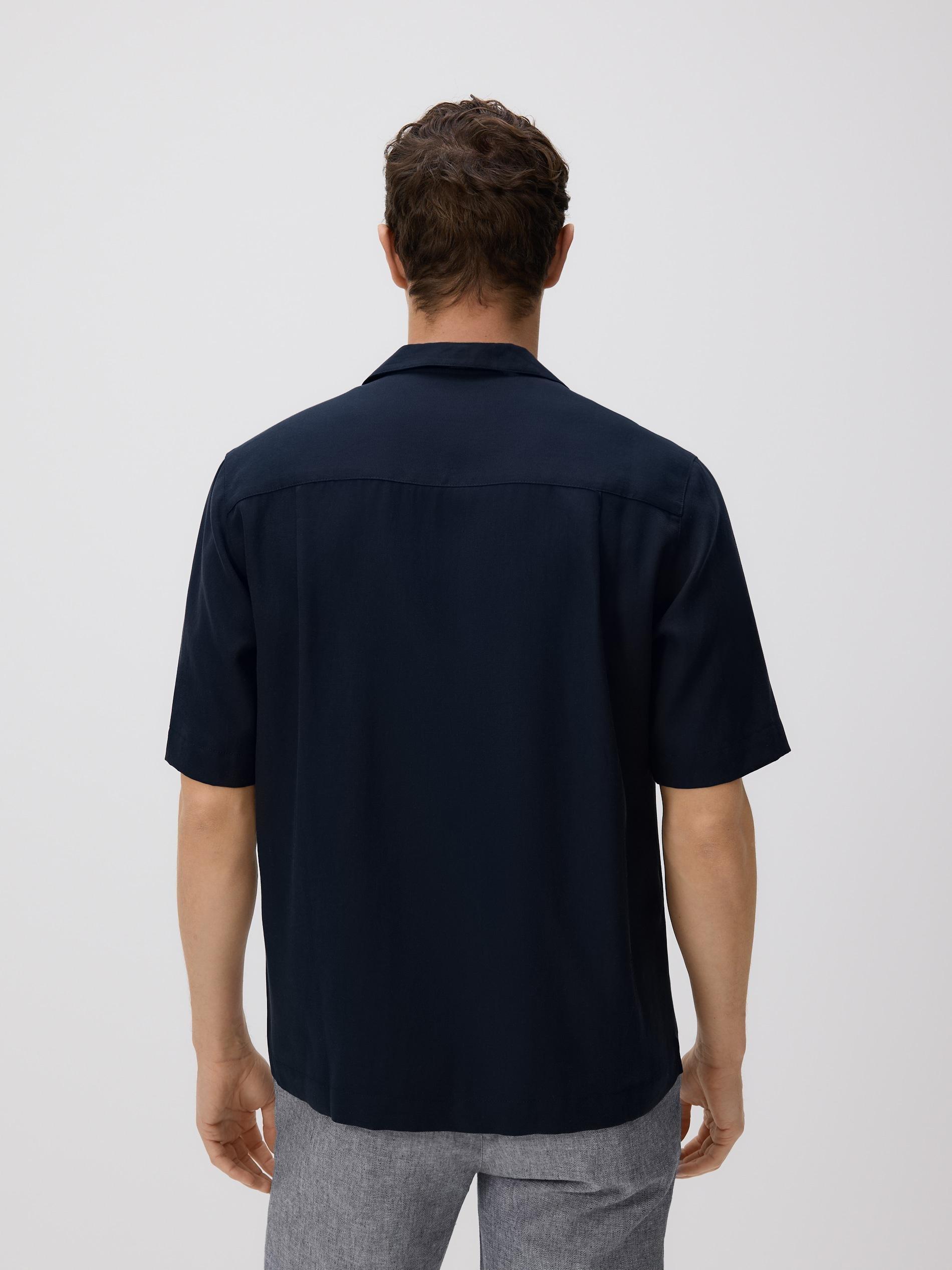 Navy Comfort Fit Lyocell Shirt, Navy, large image number 2