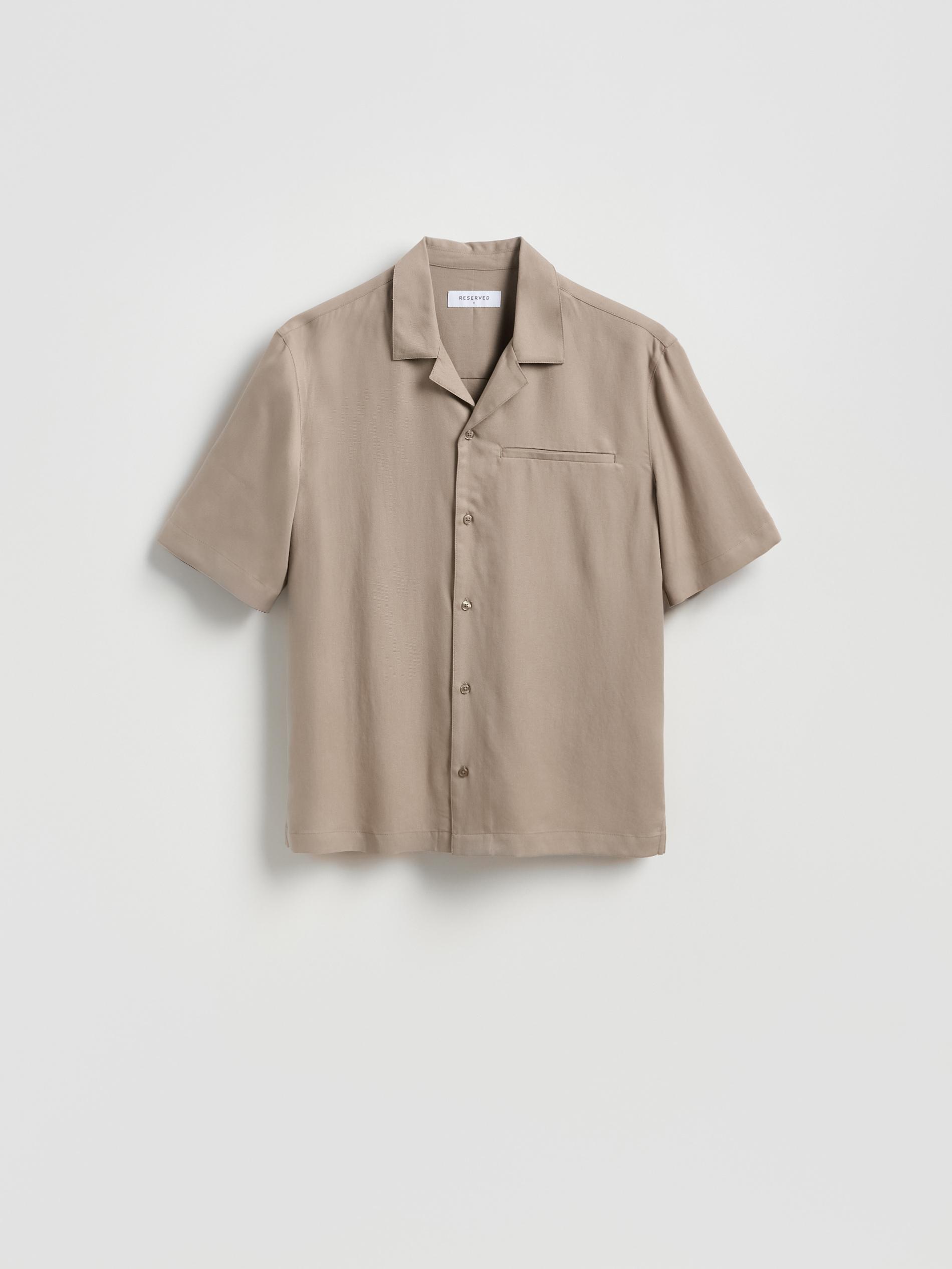 Brown Comfort Fit Lyocell Shirt, Brown, large image number 4