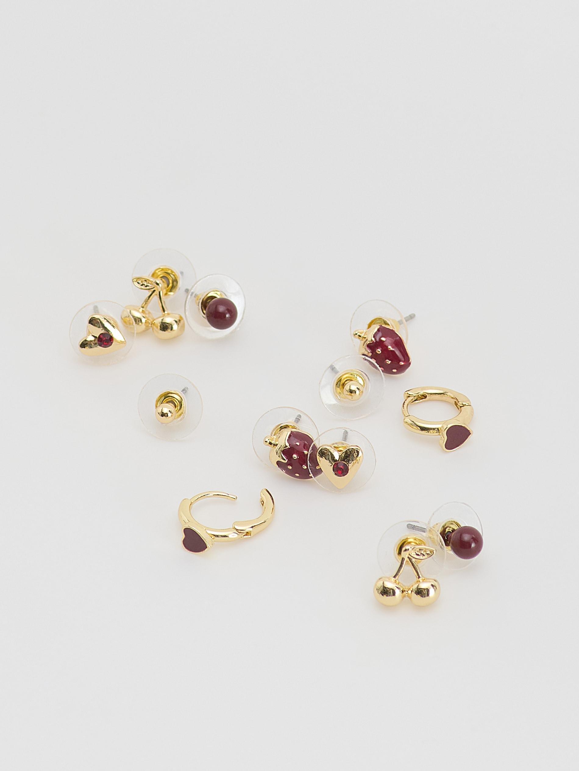 Mahogany Earrings Set, Burgundy, large image number 1