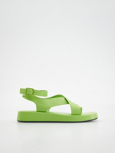 Reserved - Green Flat Sandals