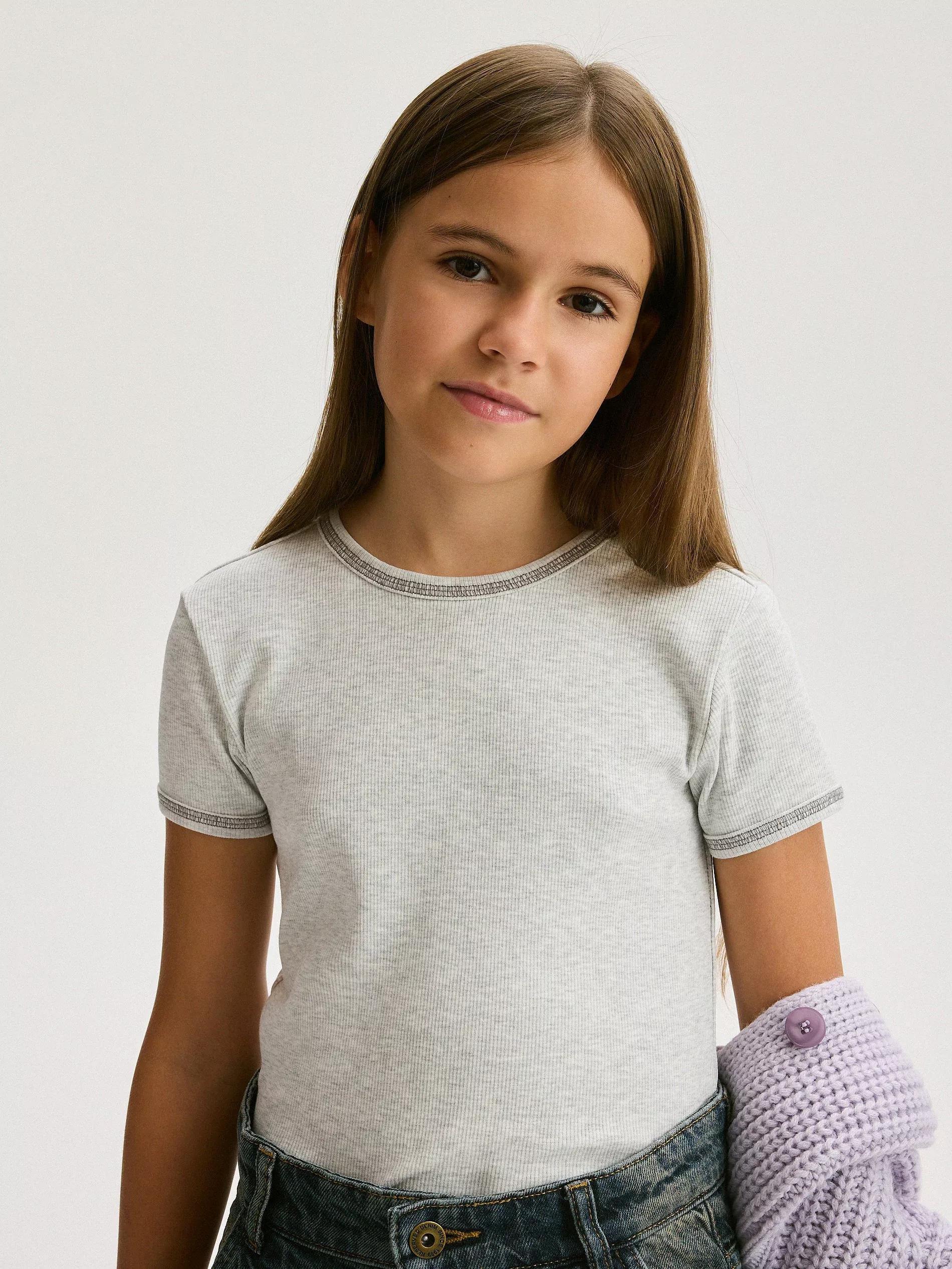 Grey Cotton T-Shirt, , large image number 4