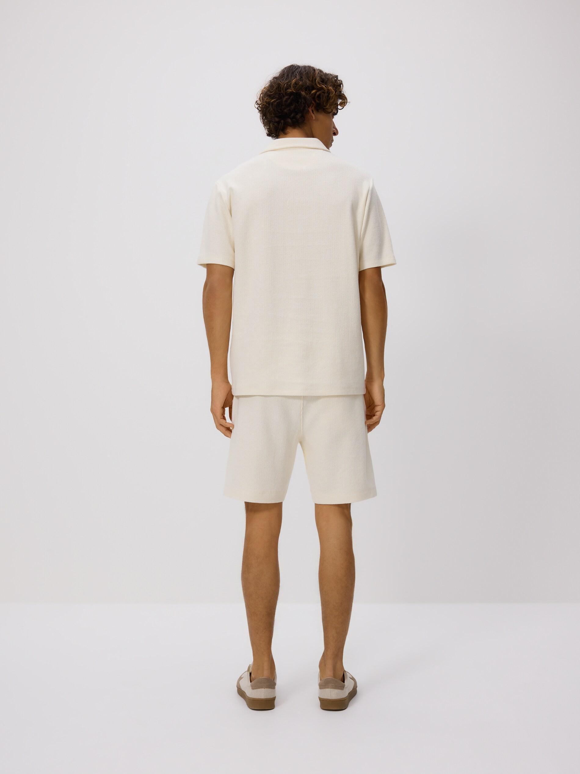 CREAM Comfort fit structural fabric polo shirt, Ivory, large image number 3
