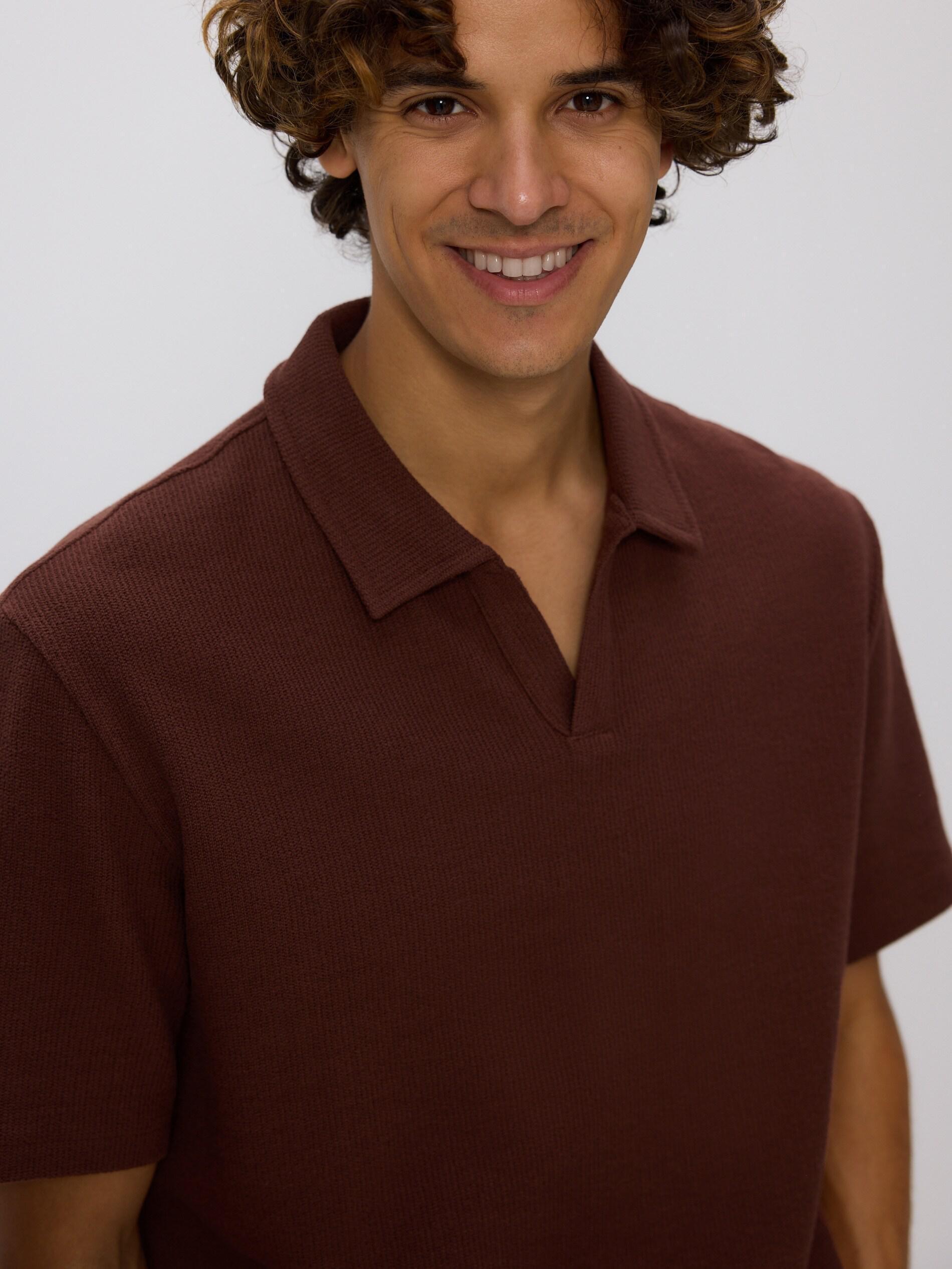 MAHOGANY Comfort fit structural fabric polo shirt, Burgundy, medium