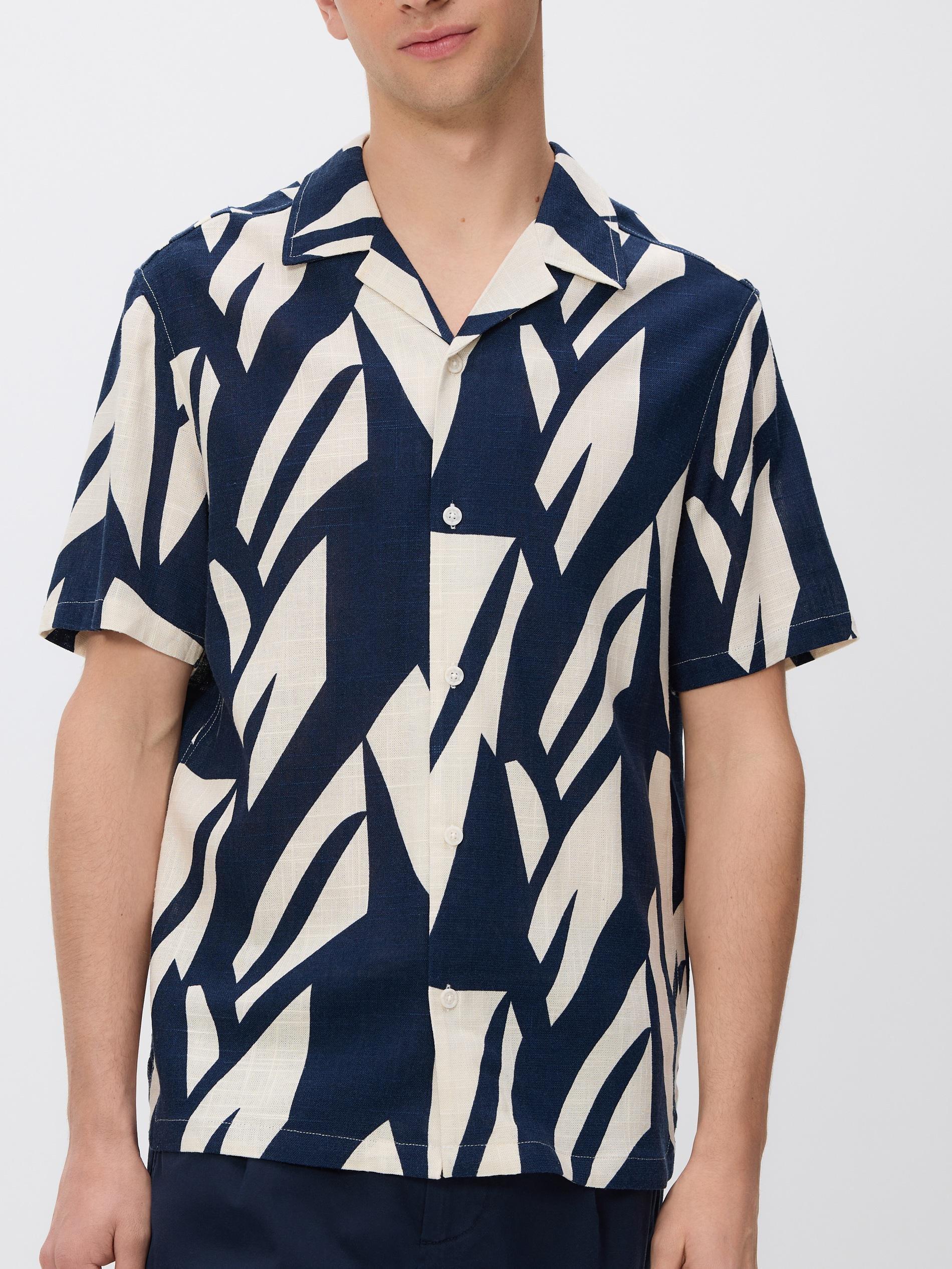 Multicolour Regular Fit Linen Blend Shirt, Multicolor, medium
