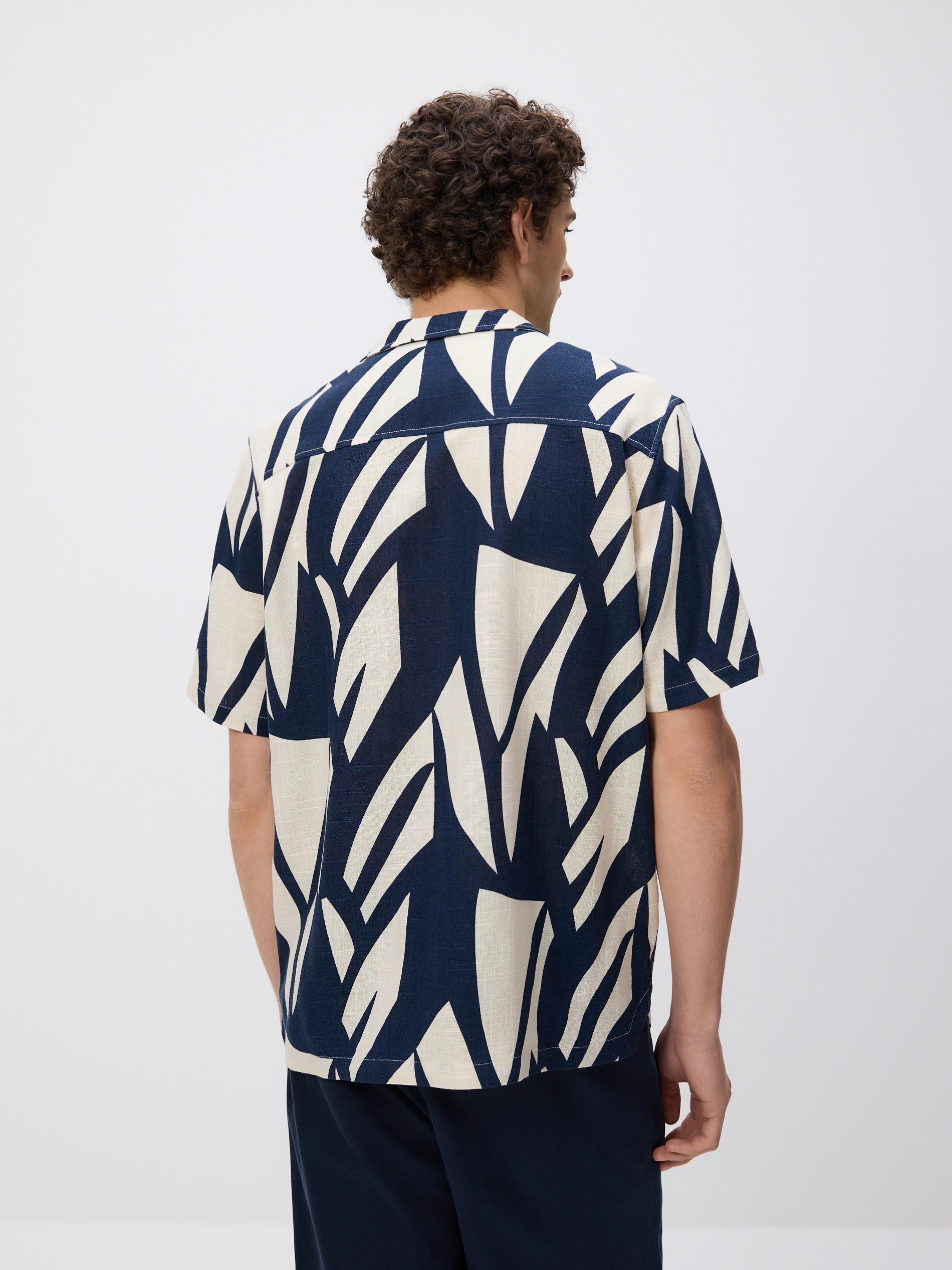 Multicolour Regular Fit Linen Blend Shirt, Multicolor, large image number 3