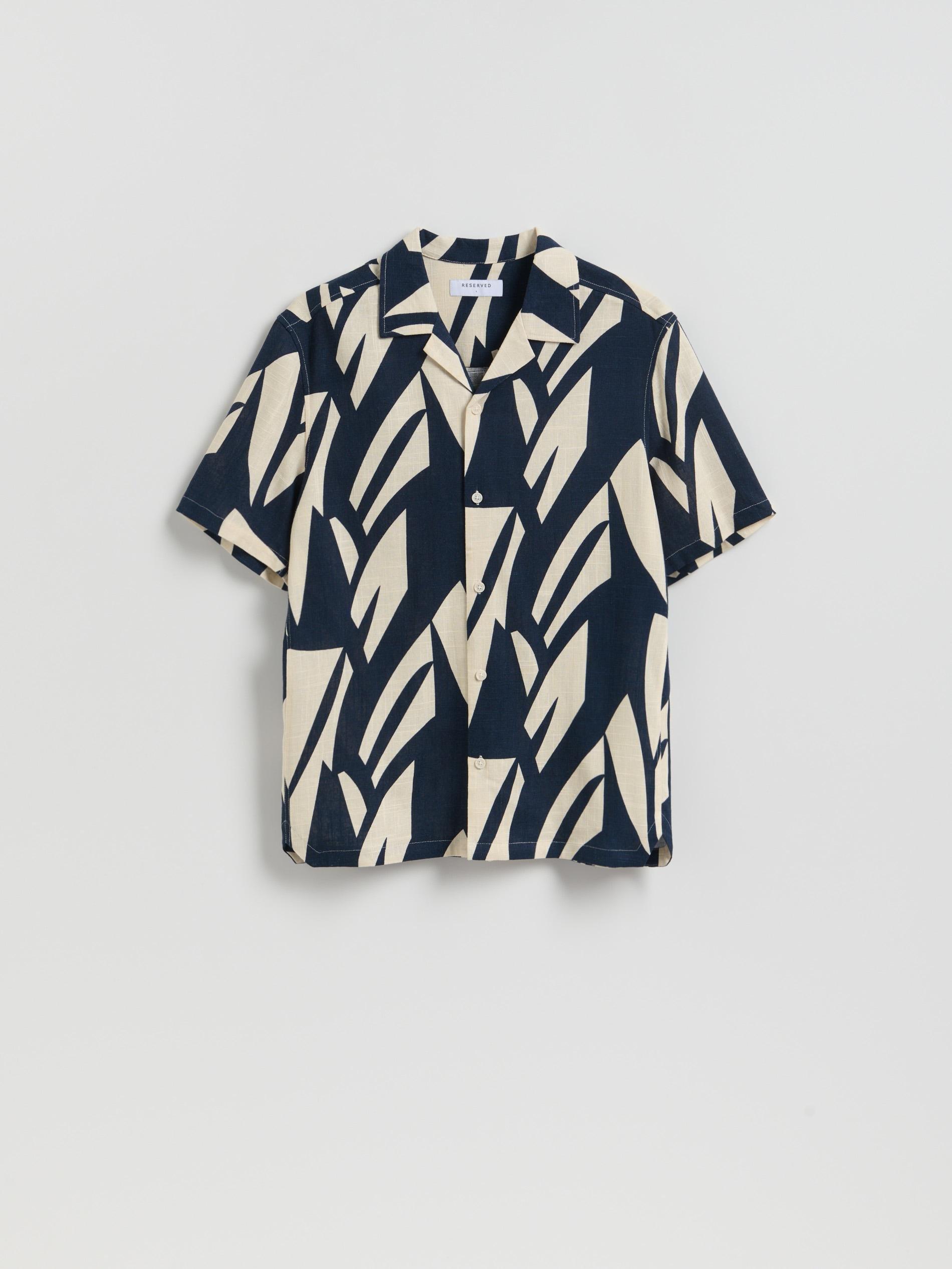 Multicolour Regular Fit Linen Blend Shirt, Multicolor, large image number 4