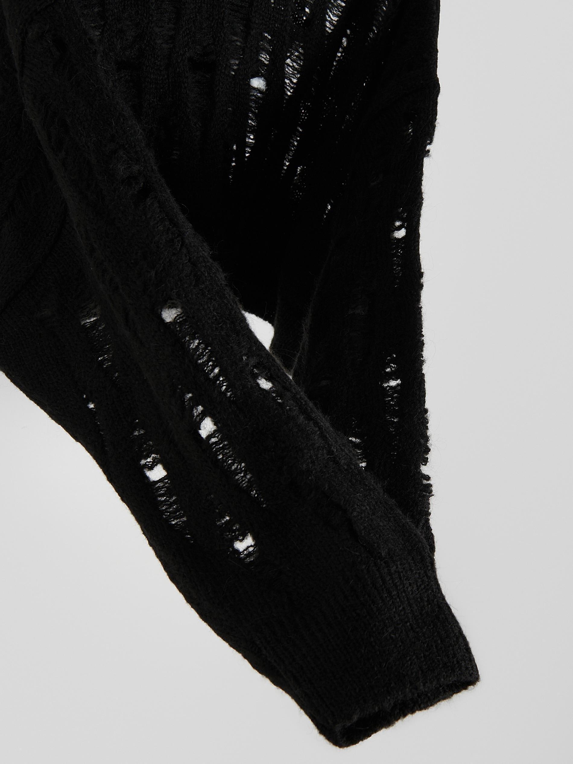 Black Distressed Jumper, Black, large image number 4