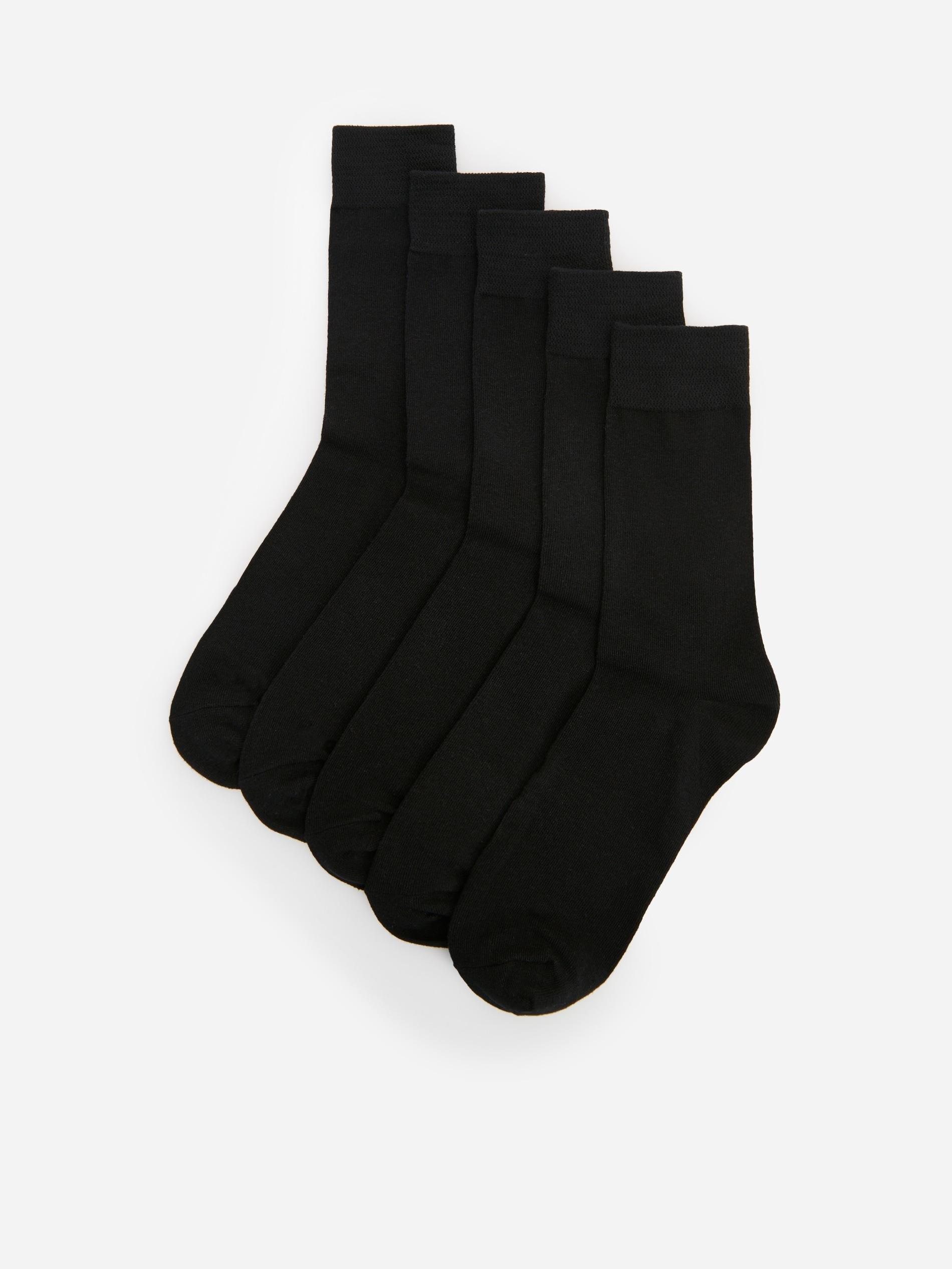Black Cotton Rich Socks 5 Pack, Men, , large image number 0