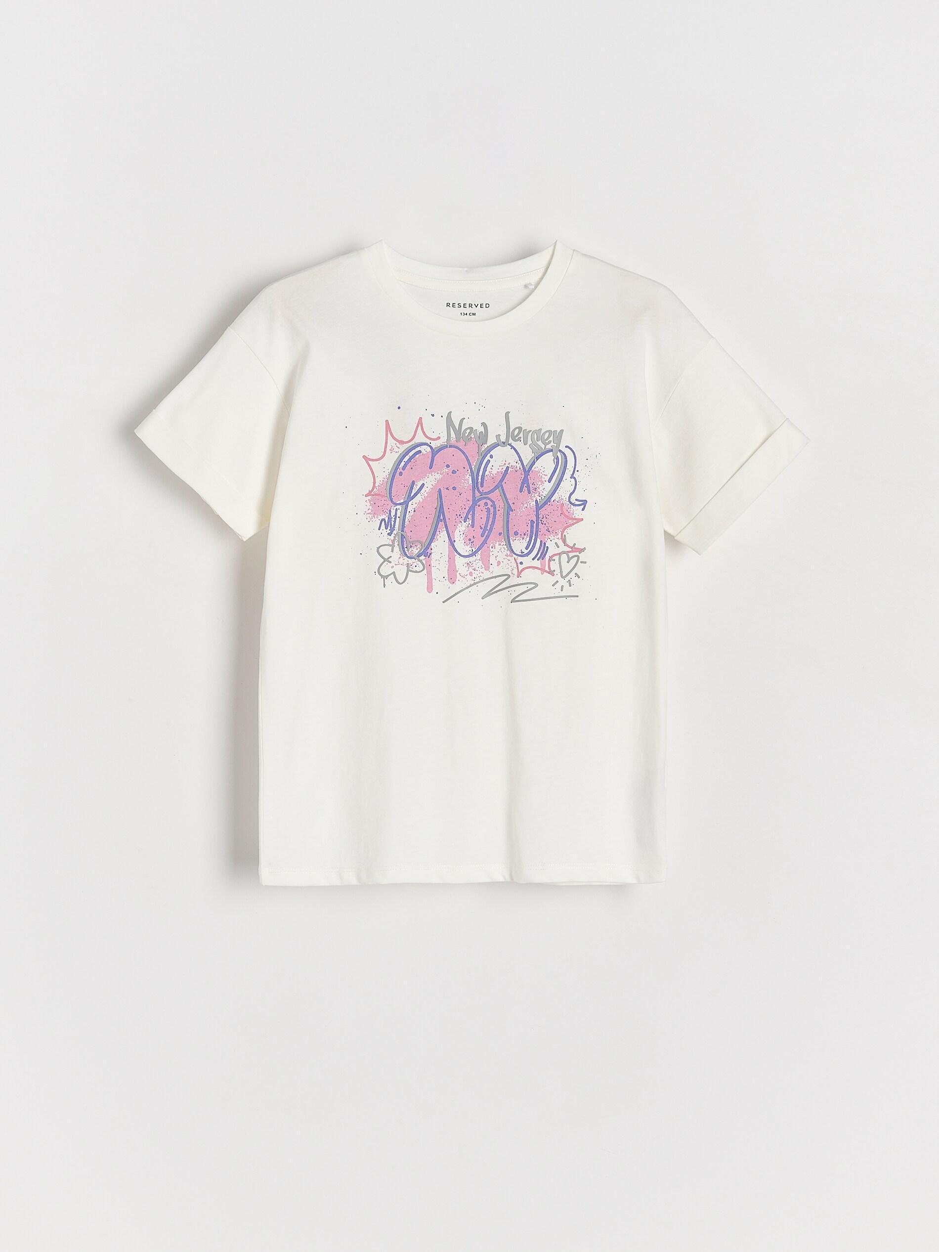 White Printed T-Shirt, , large image number 5