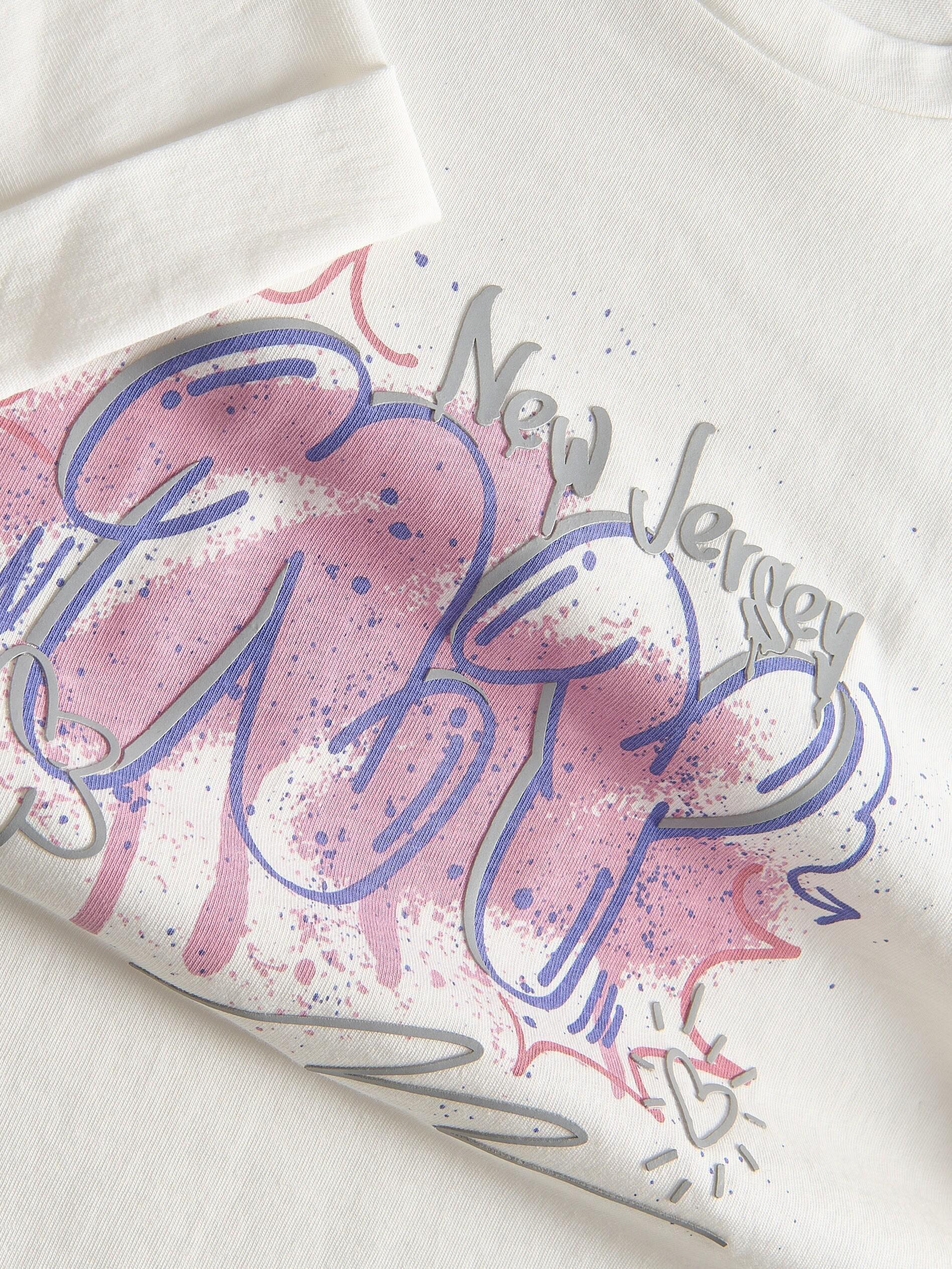 White Printed T-Shirt, , large image number 7