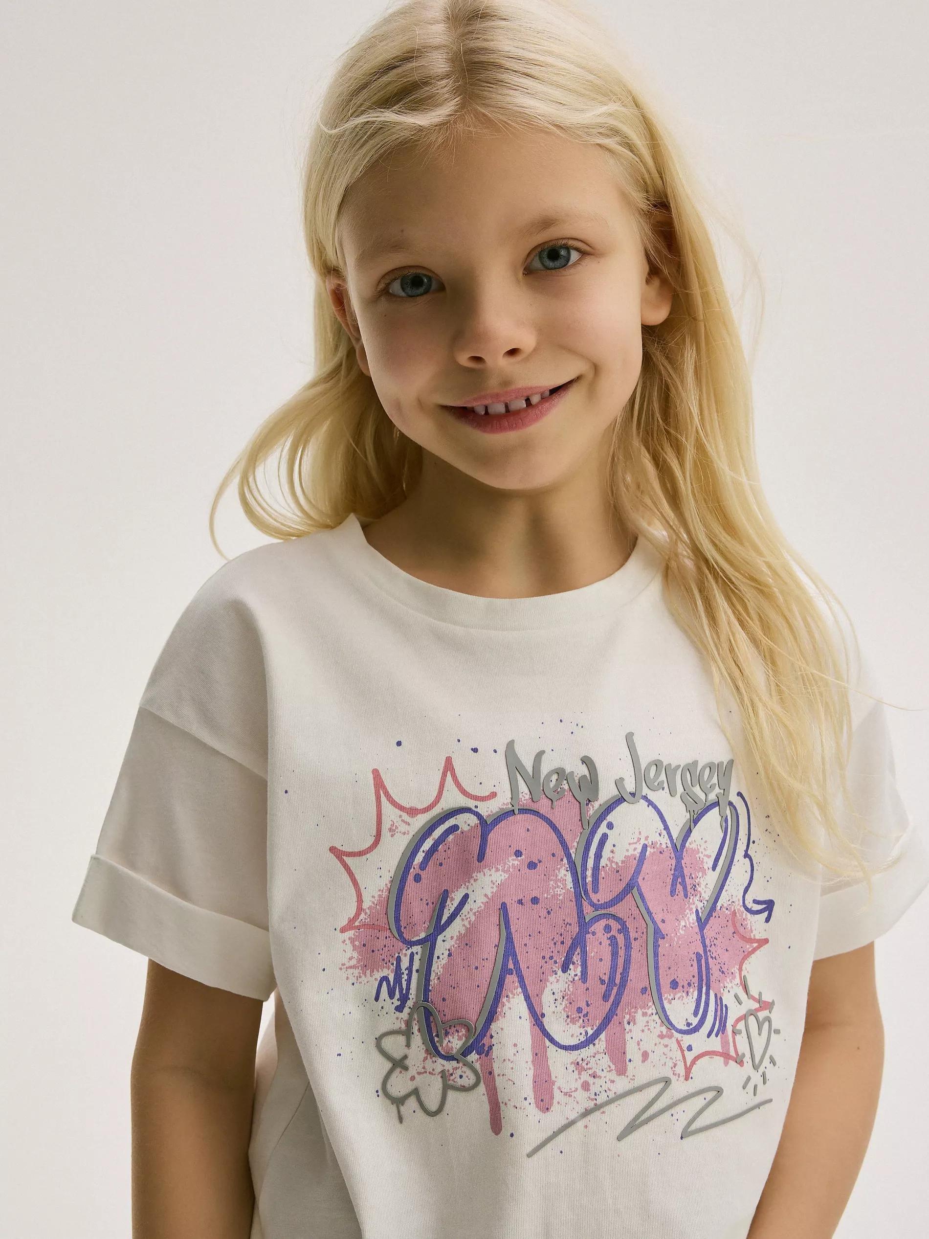 White Printed T-Shirt, , large image number 8