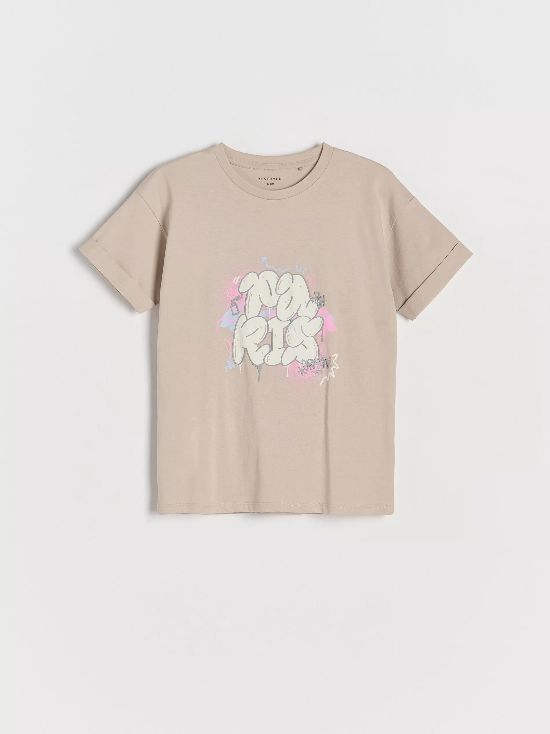 Beige Printed T-Shirt, , large image number 2