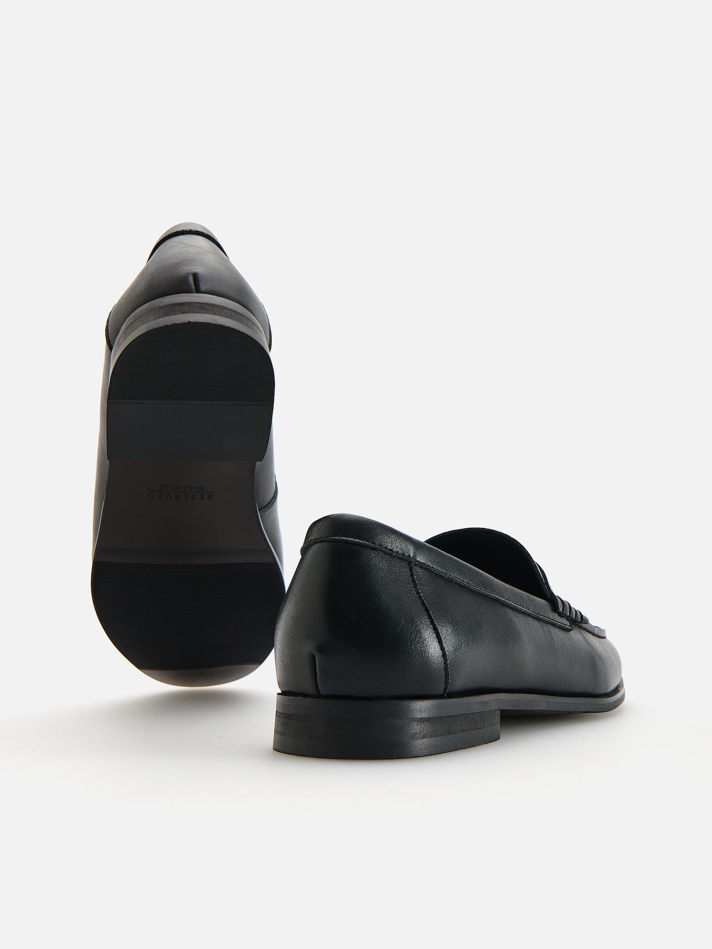 Black Leather Loafers, Black, large image number 2