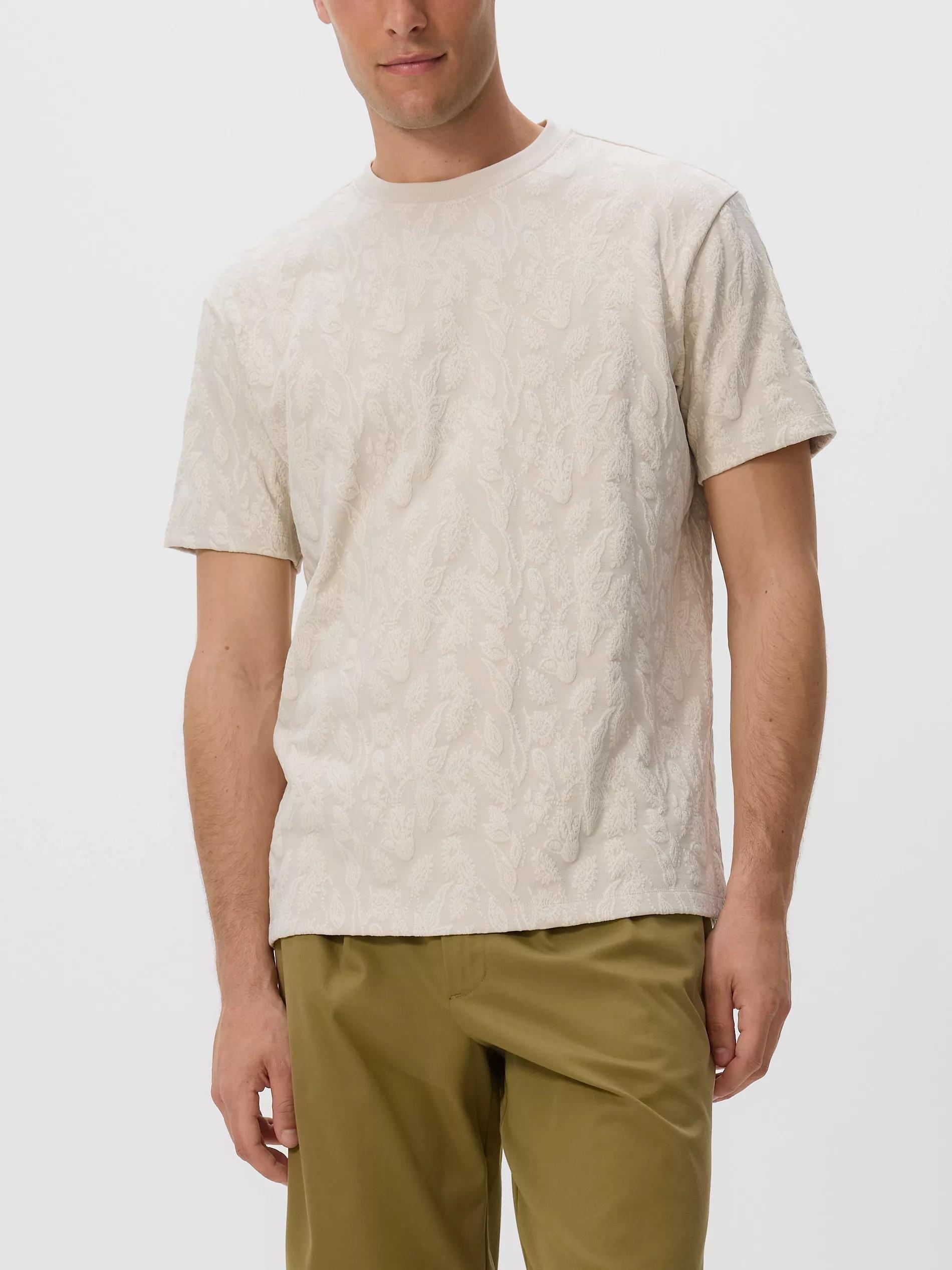Beige Comfort Fit T-Shirt With Print, Beige, medium