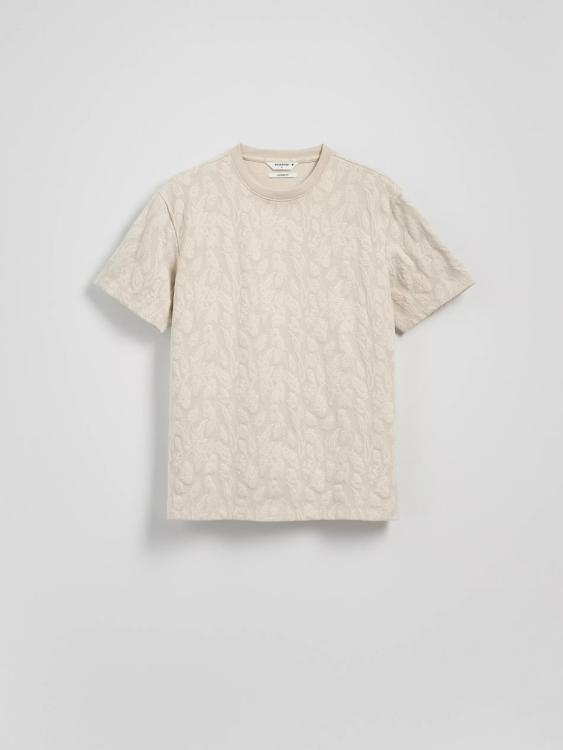 Beige Comfort Fit T-Shirt With Print, Beige, large image number 4