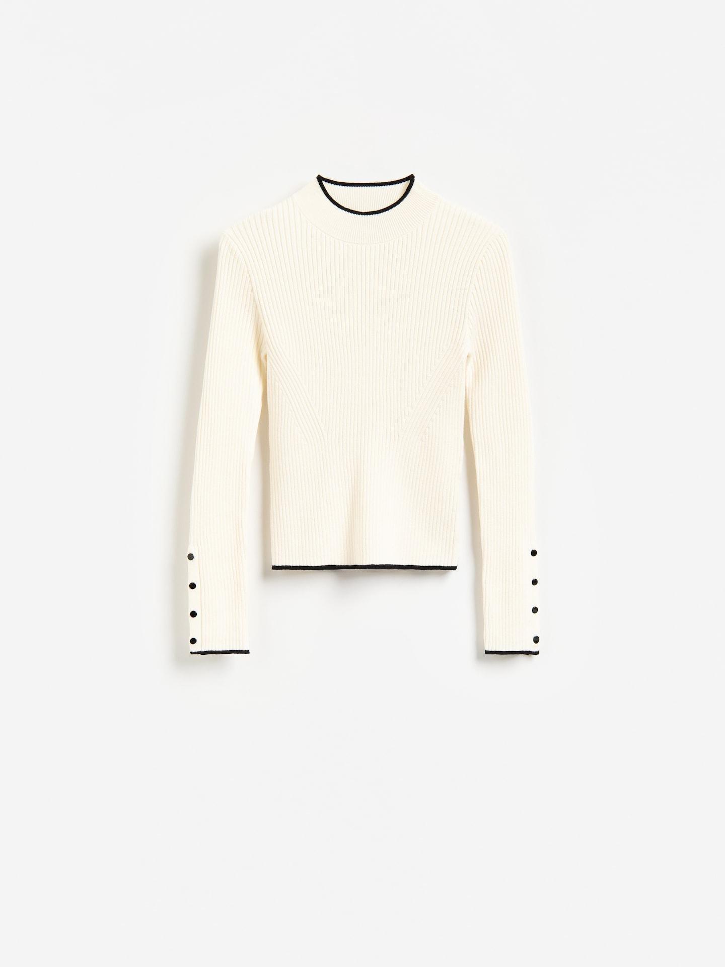 Beige Jumper With Decorative Buttons, Ivory, large image number 3