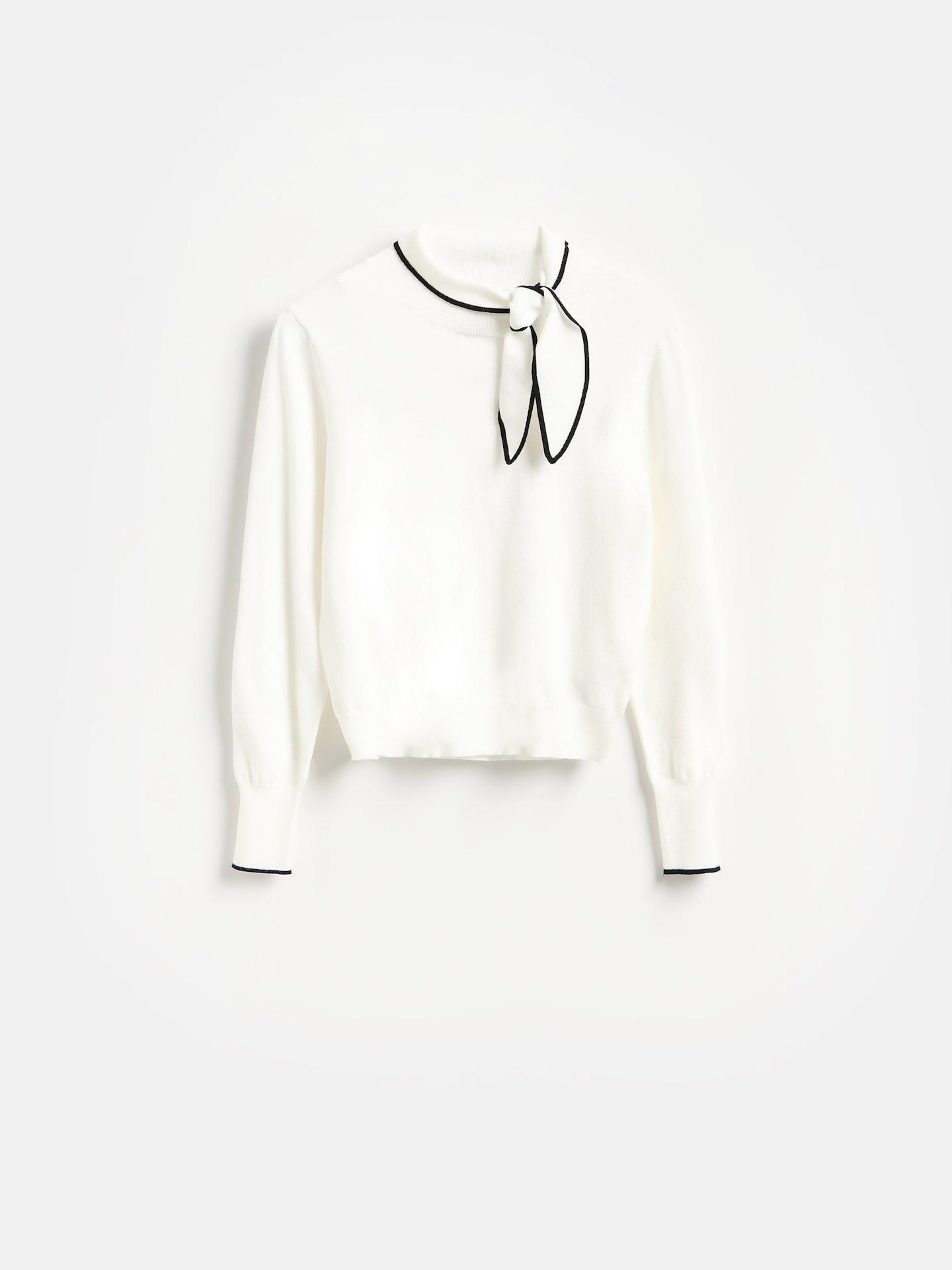 Cream Sweater With Viscose Blend, Ivory, medium