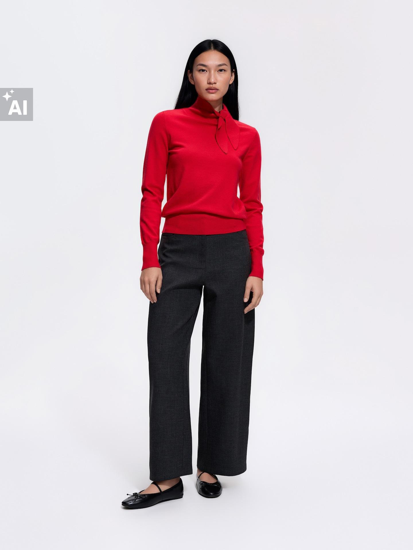 Red Sweater With Viscose Blend, Red, medium