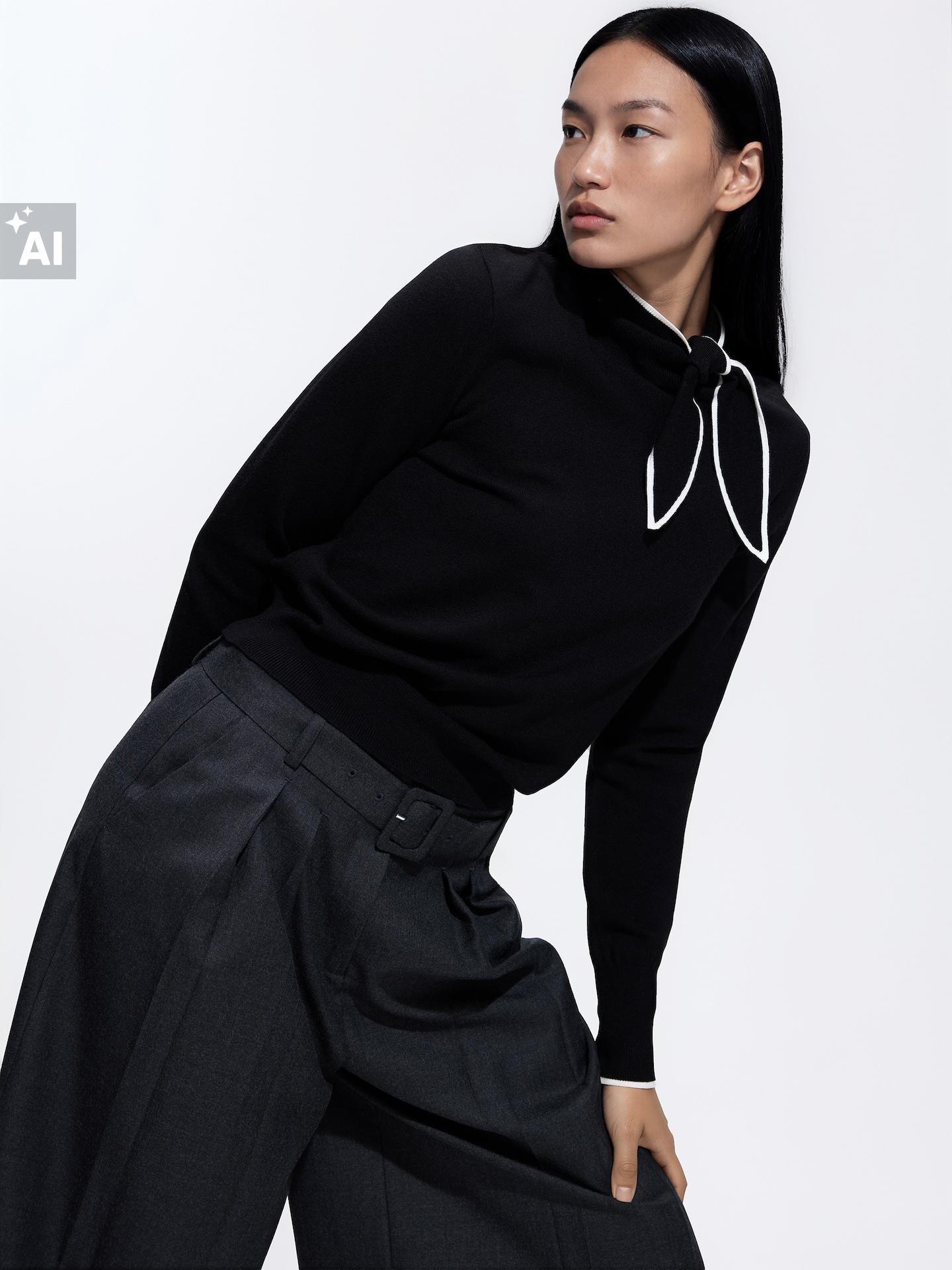 Black Sweater With Viscose Blend, Black, large image number 4