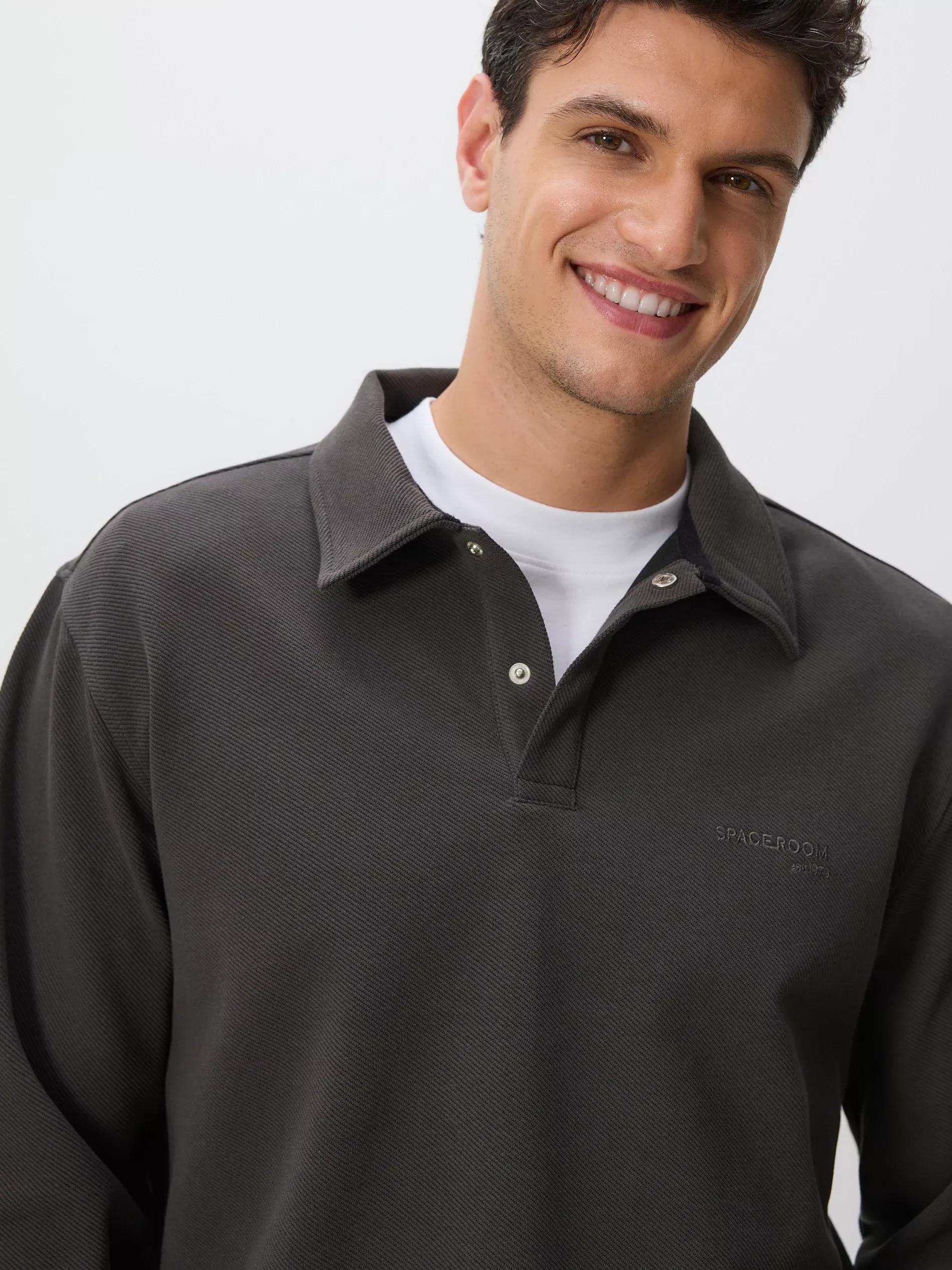 Grey Men`S Jogging Top, Grey, medium