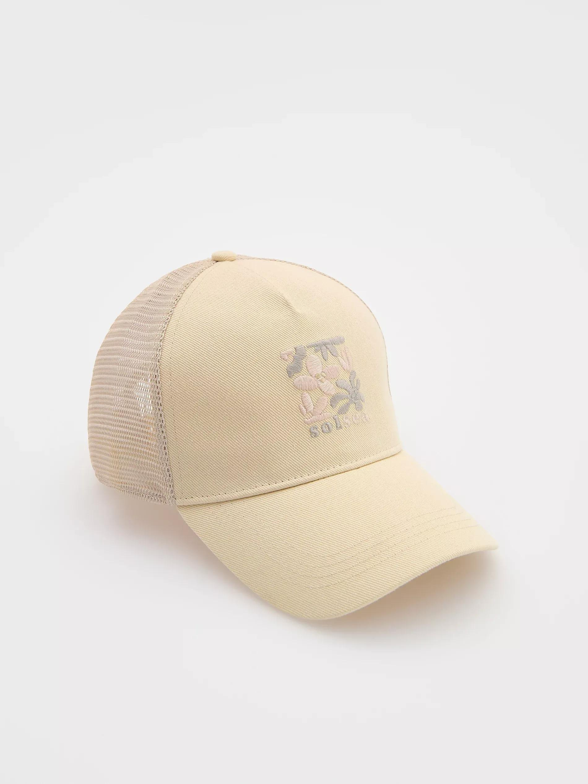 Beige Cap With Embroidery, Beige, large image number 0