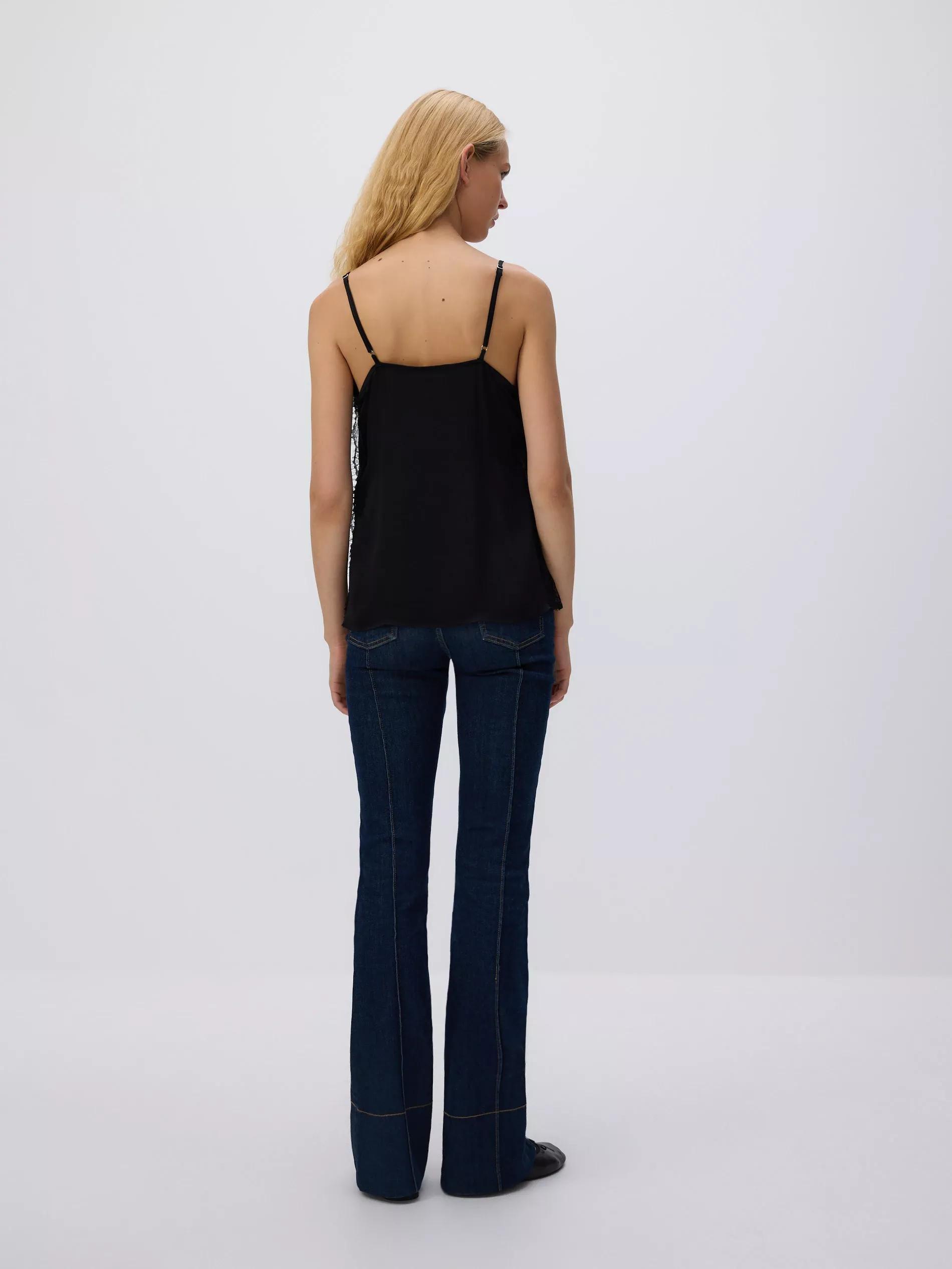BLACK Top with lace, Black, large image number 3