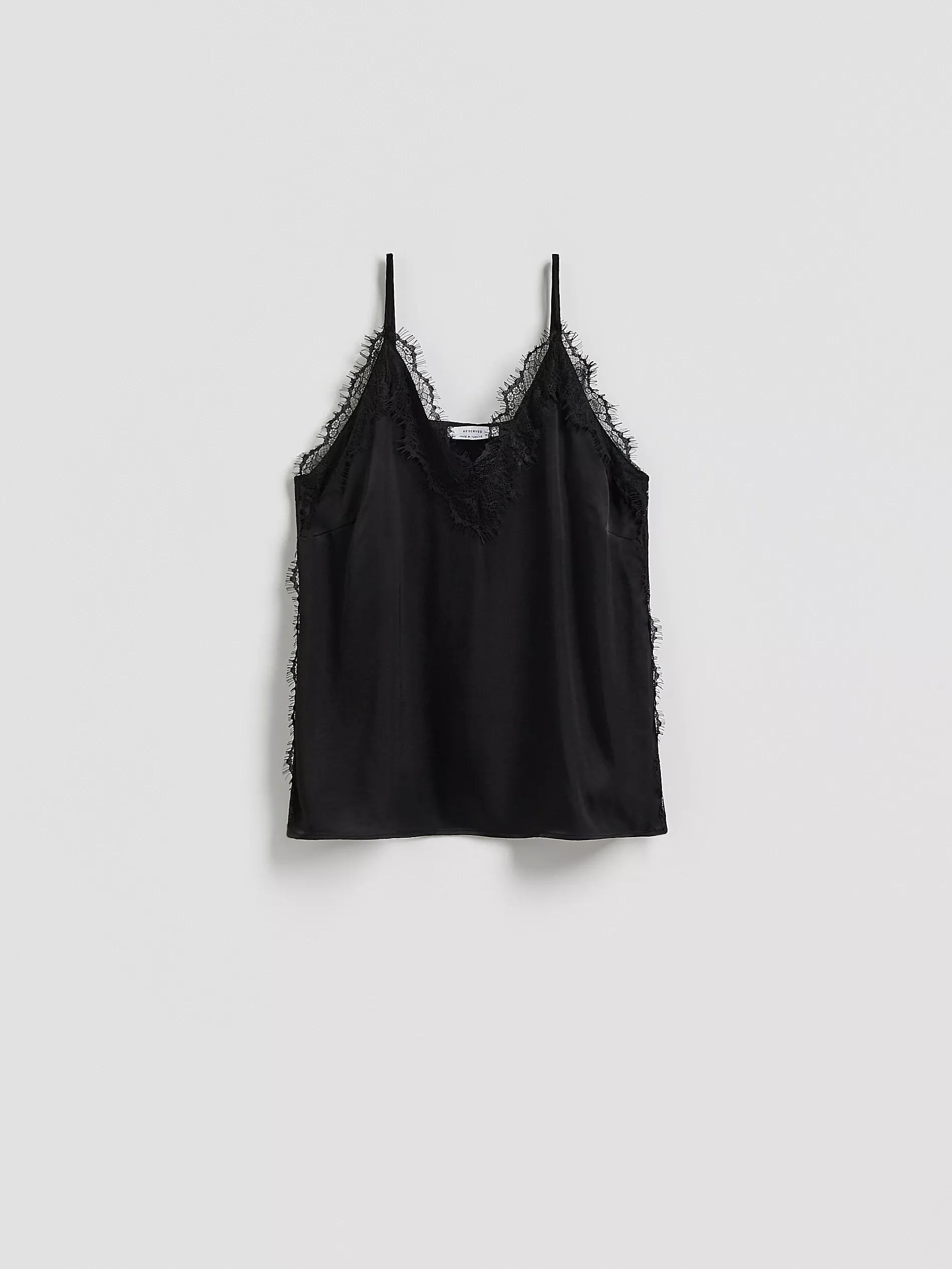 BLACK Top with lace, Black, large image number 4