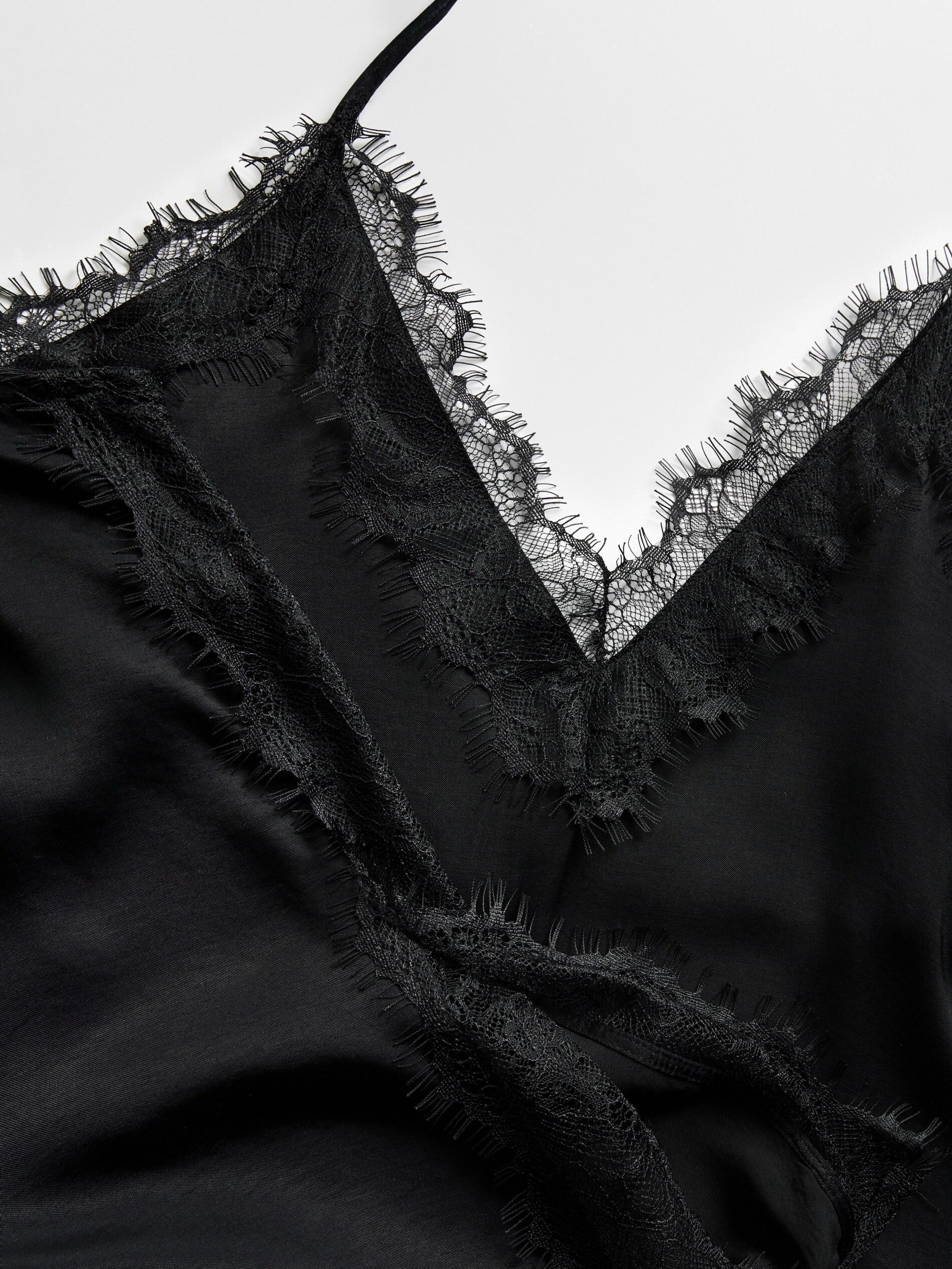 BLACK Top with lace, Black, large image number 5