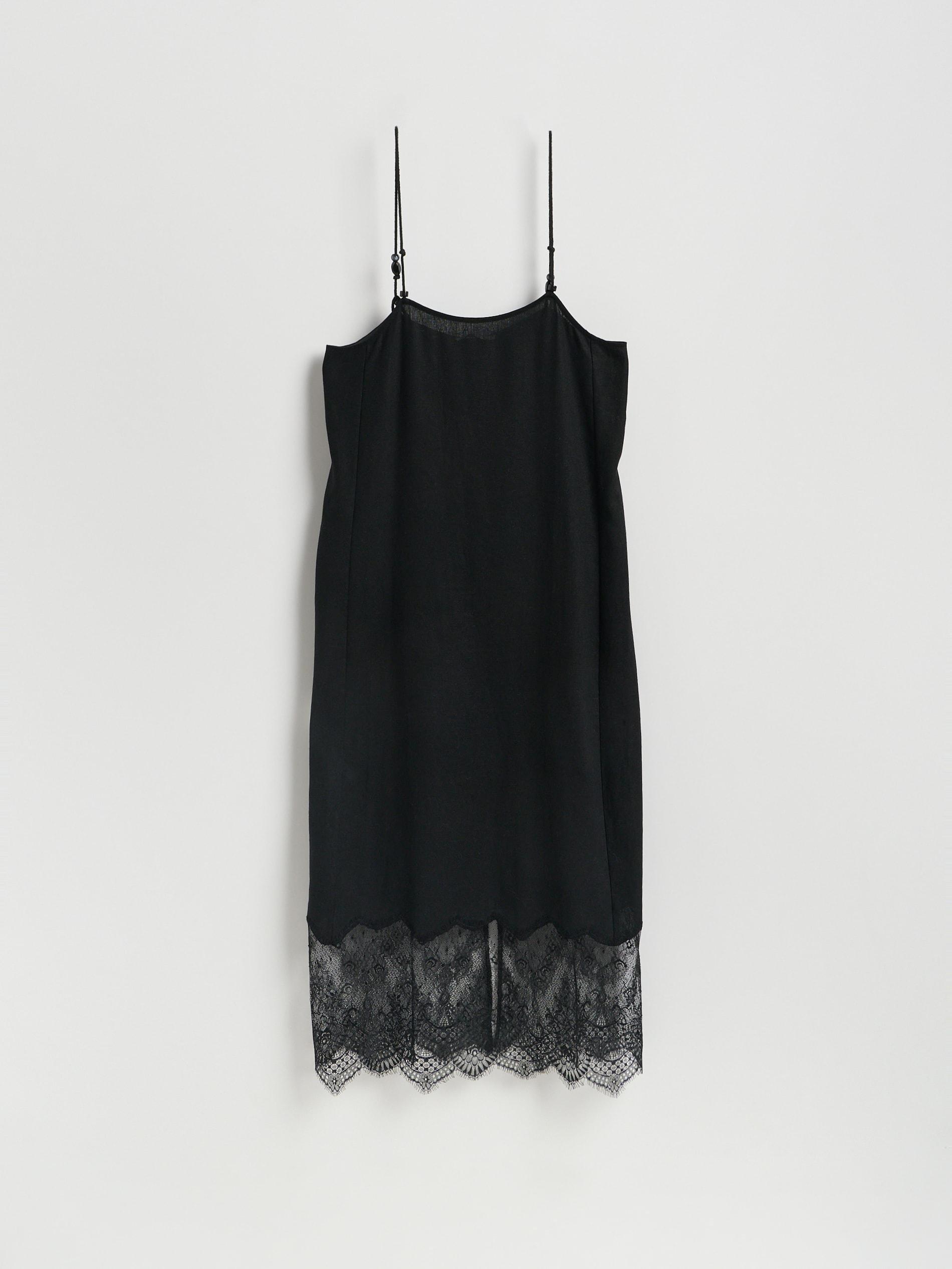 Black Linen Rich Dress, Black, large image number 4