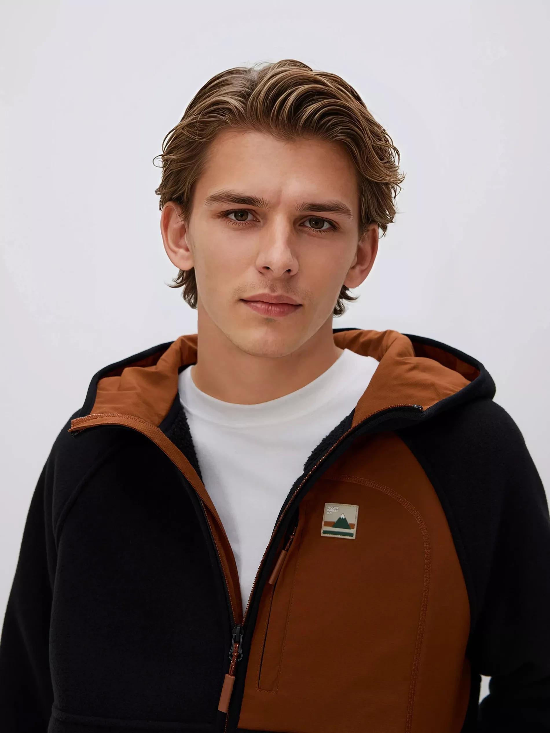 Black Fleece Sweatshirt With Hood, Black, large image number 2