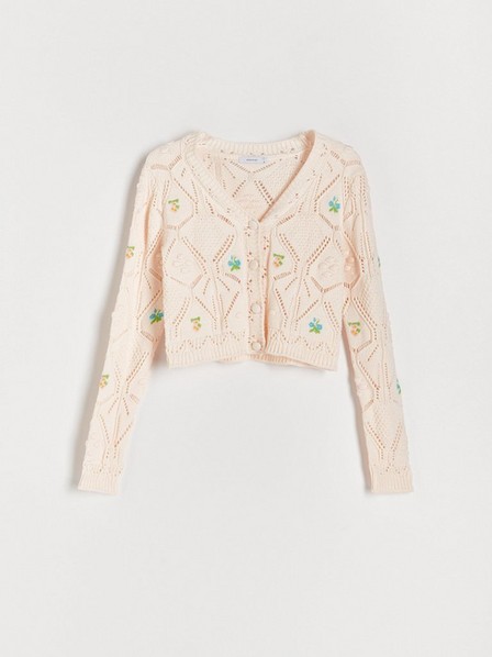 Reserved - Nude Open Knit Cardigan