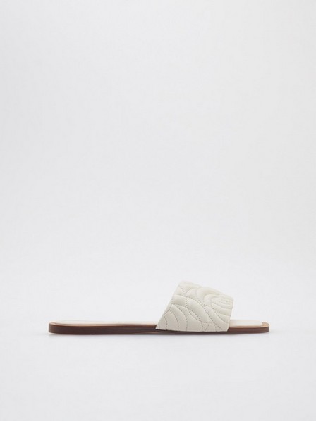 Reserved - Cream Leather Sliders