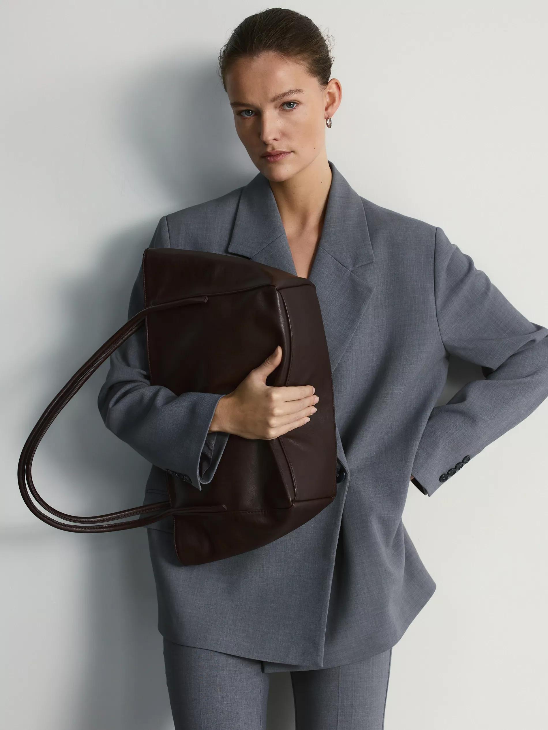 Brown Shopper Bag, Brown, large image number 2