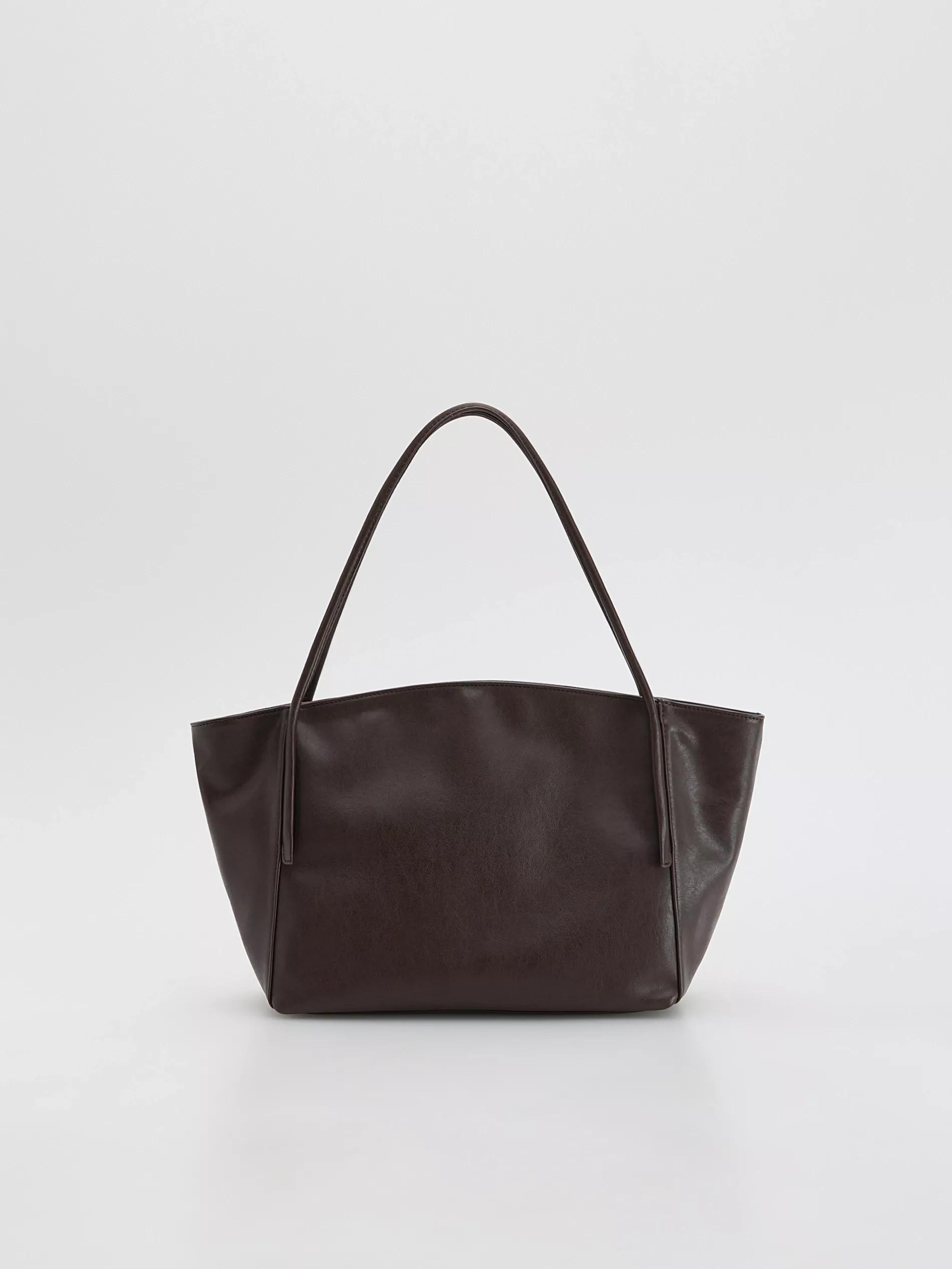 Brown Shopper Bag, Brown, large image number 3