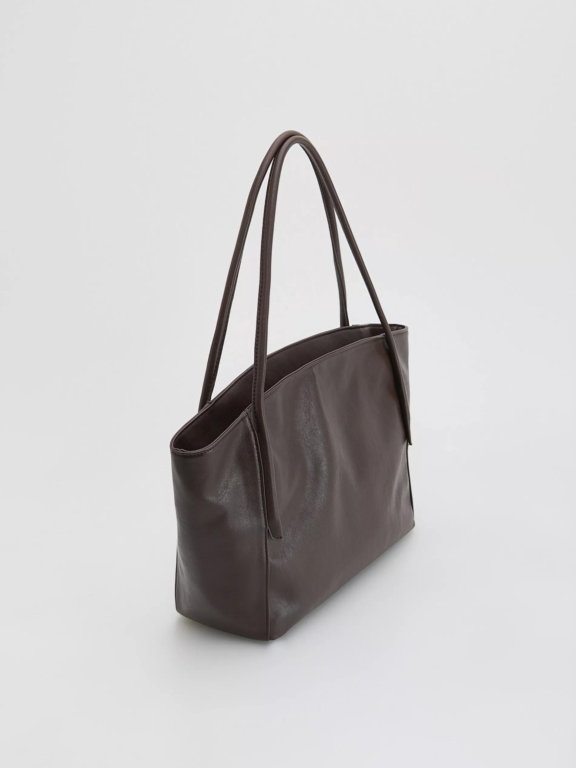 Brown Shopper Bag, Brown, large image number 4