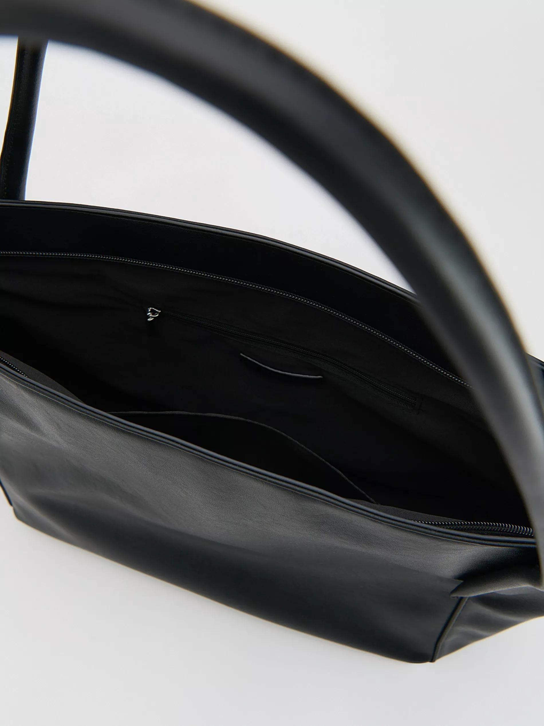 Black Shopper Bag, Black, large image number 2