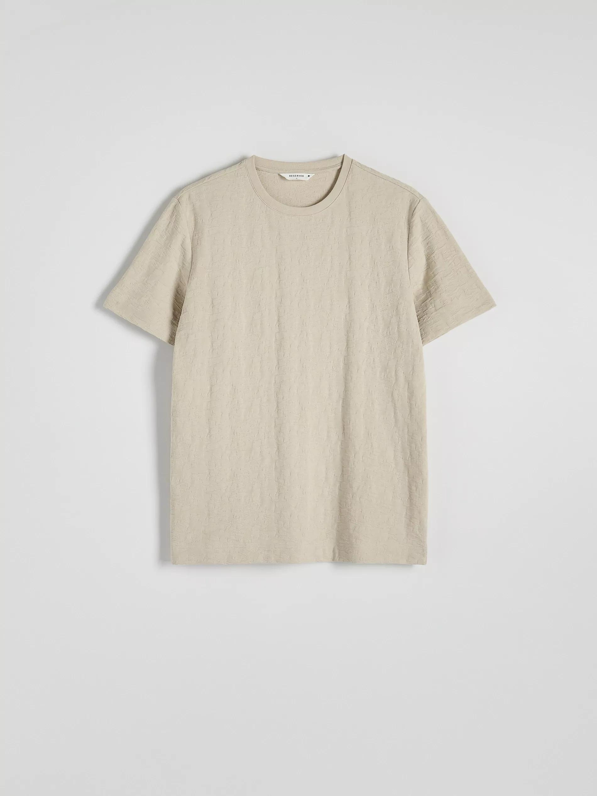 Beige Regular Fit T-Shirt Made Of Structured Material, , large image number 4