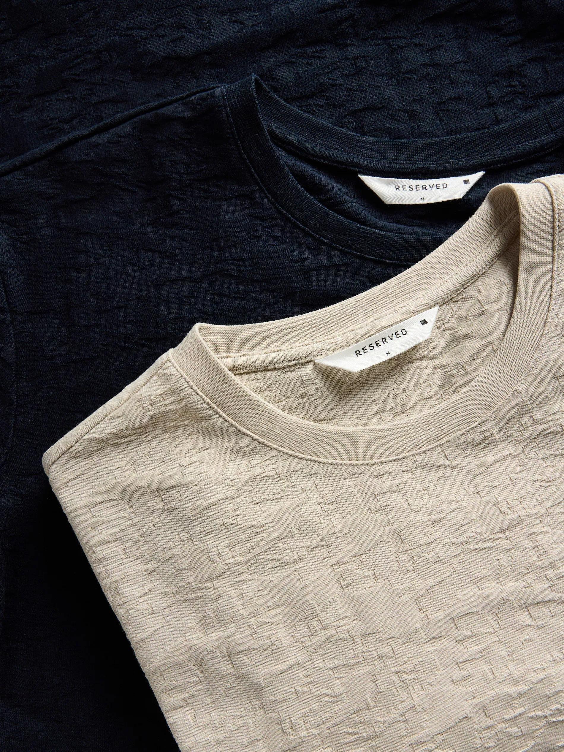 Beige Regular Fit T-Shirt Made Of Structured Material, , large image number 5
