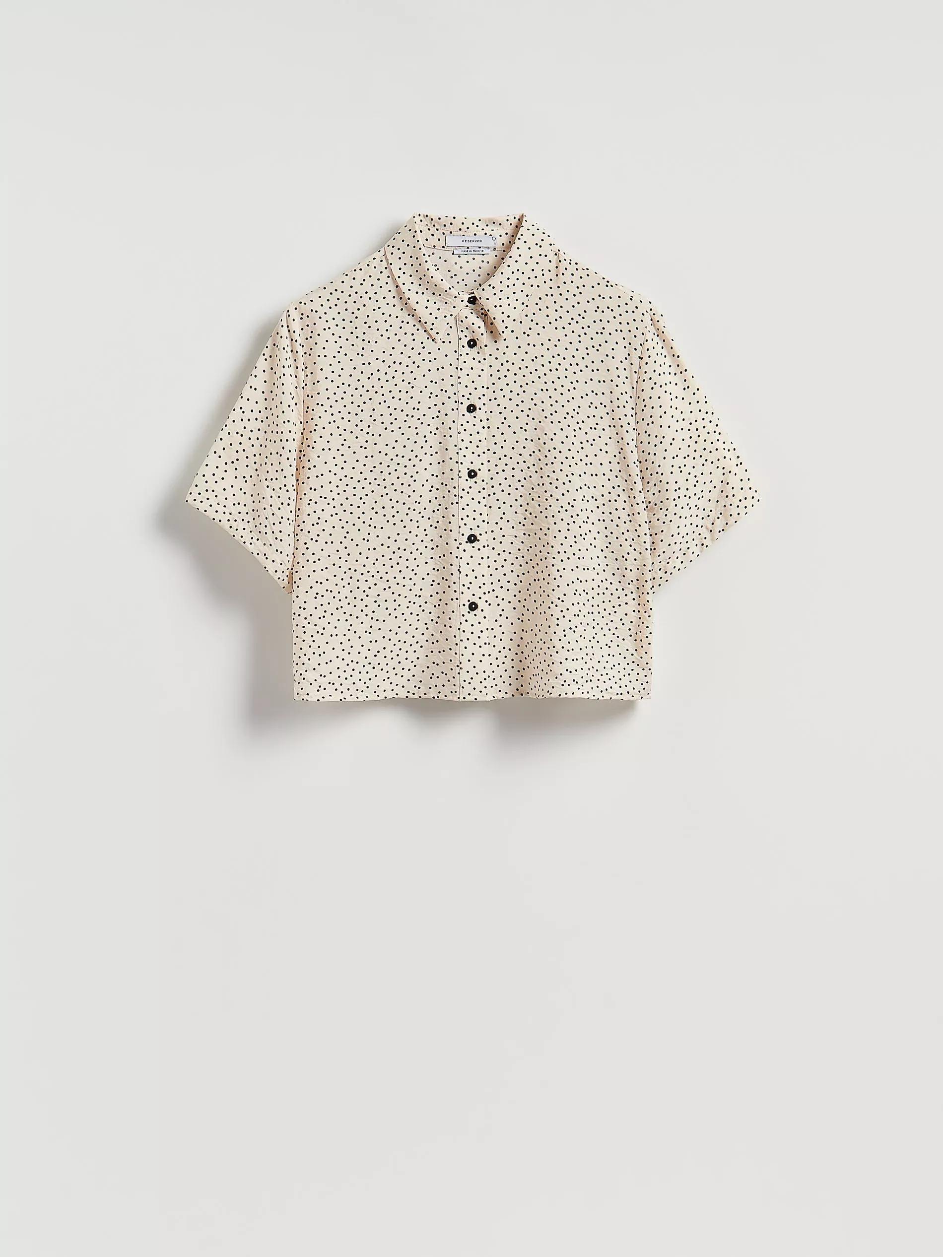 Cream Polka Dot Shirt, , large image number 0