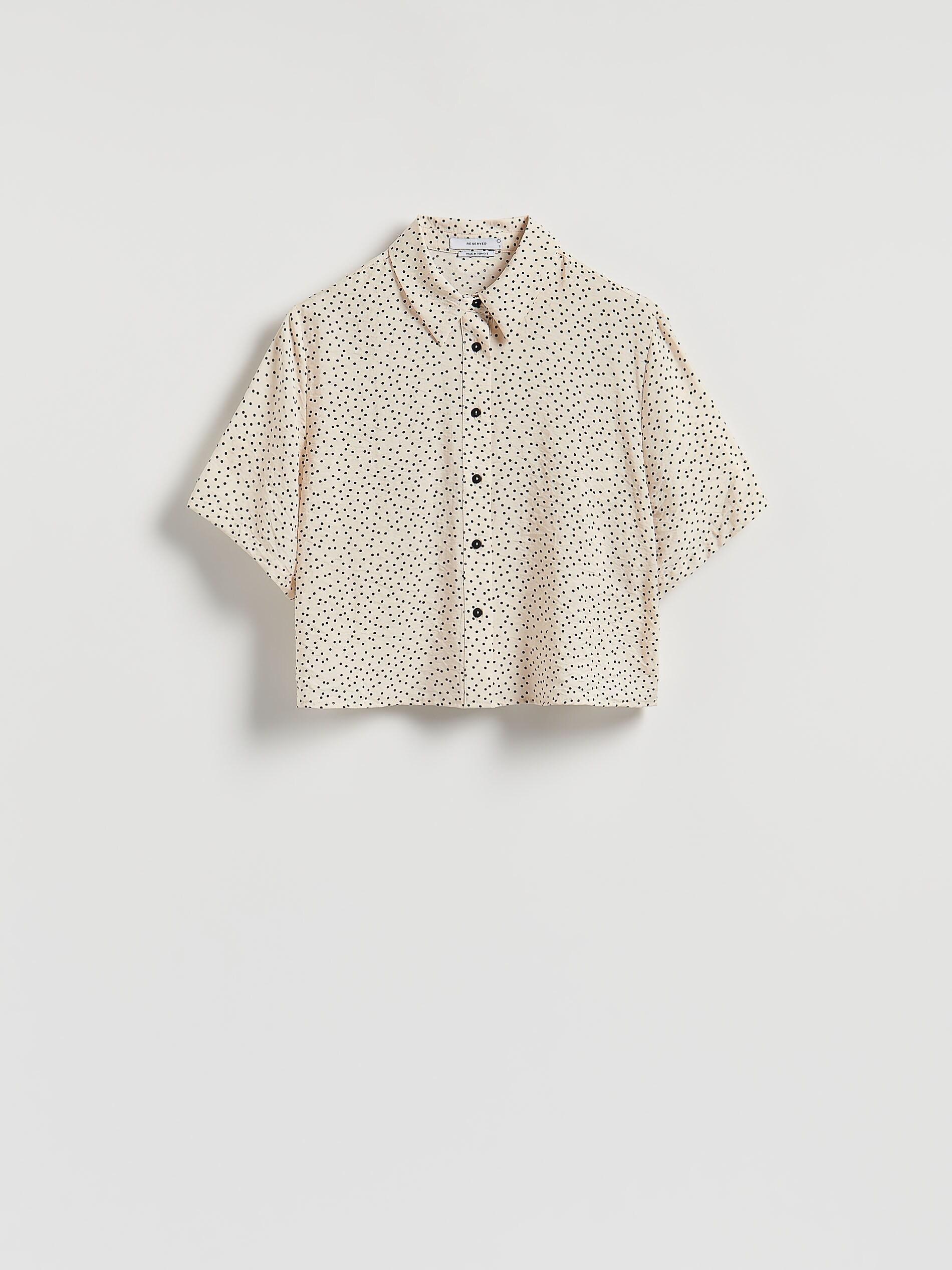 Cream Polka Dot Shirt, Ivory, medium