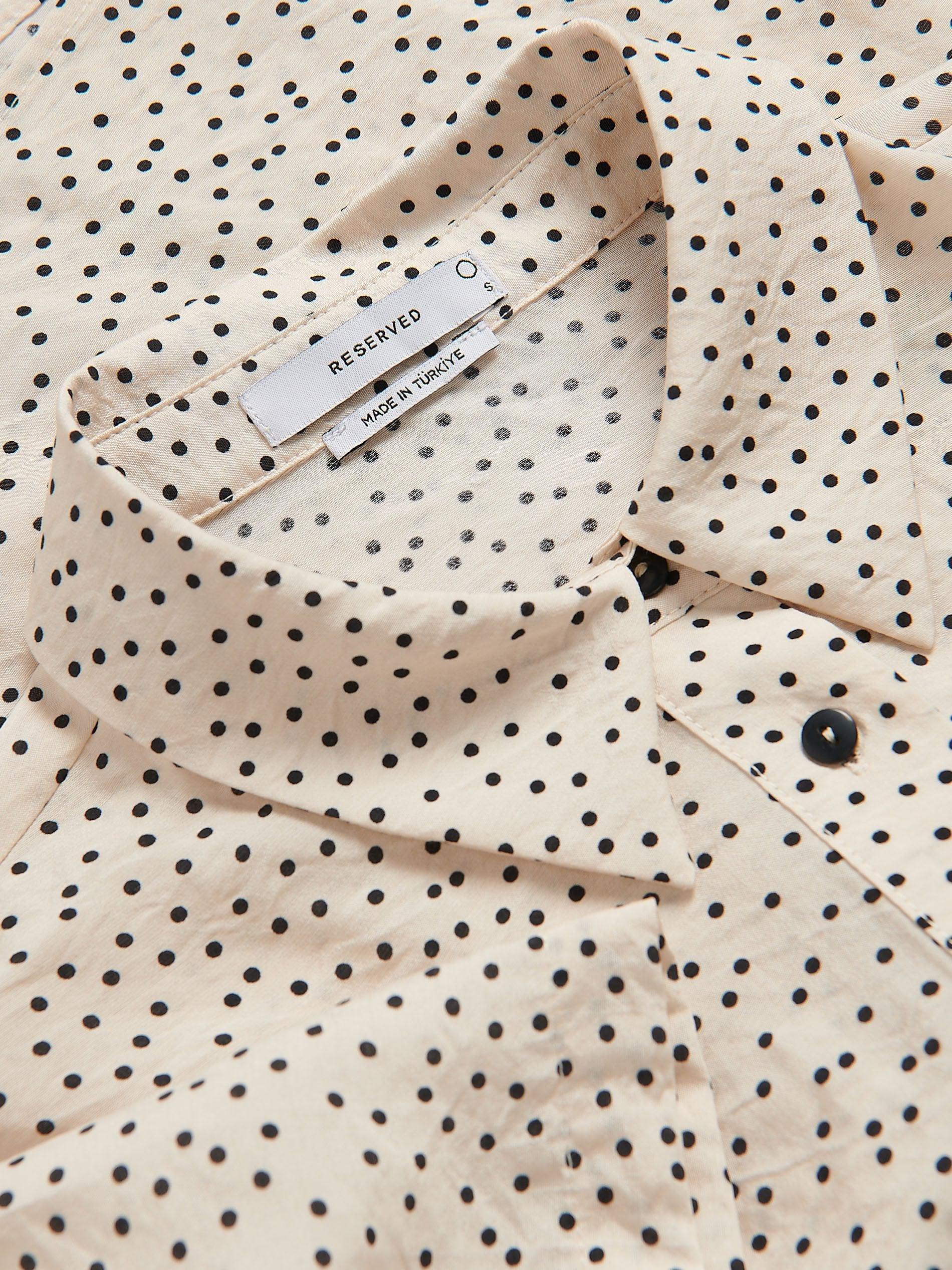 Cream Polka Dot Shirt, , large image number 1