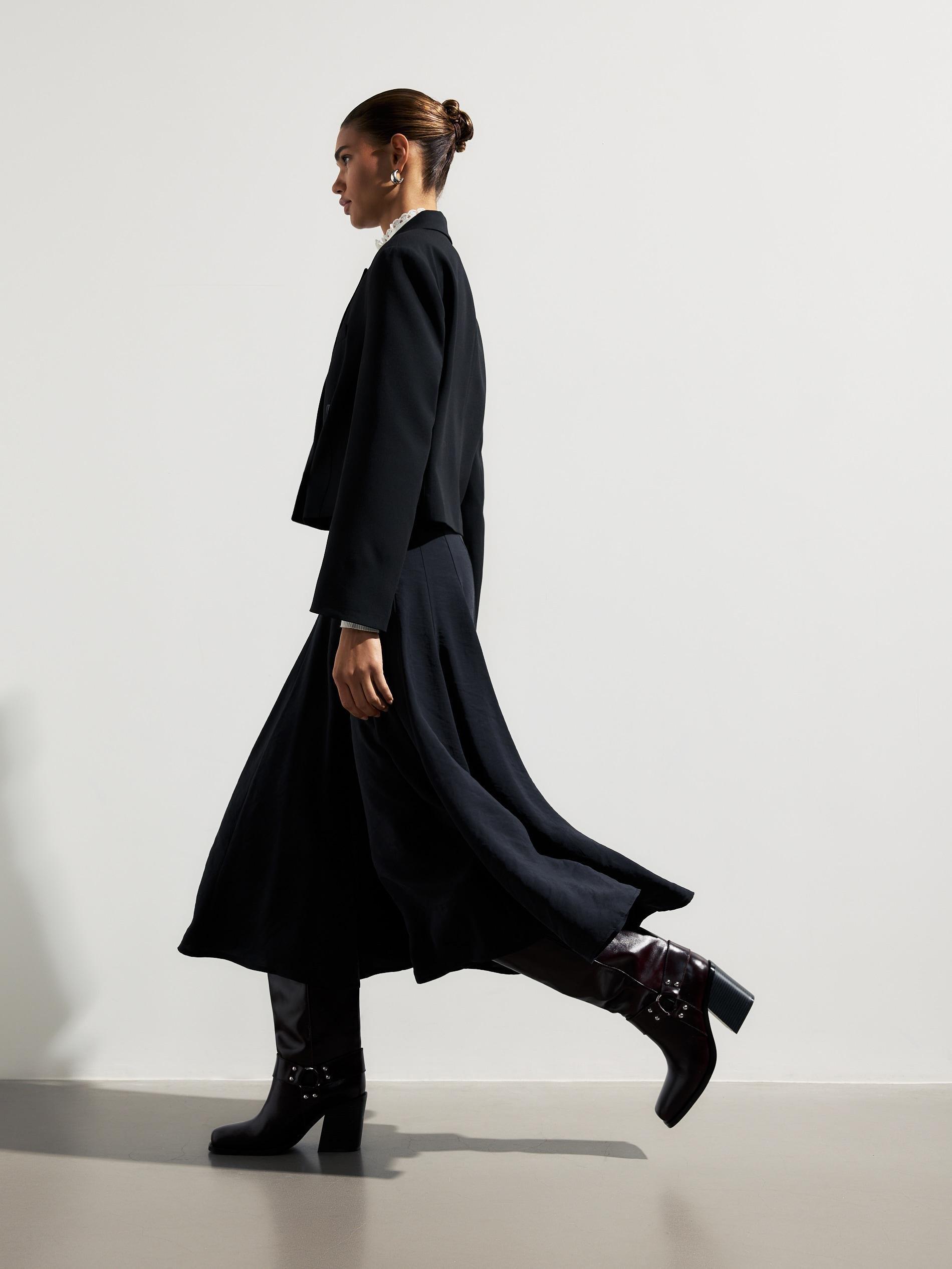 Black Modal Blend Skirt, Black, large image number 6