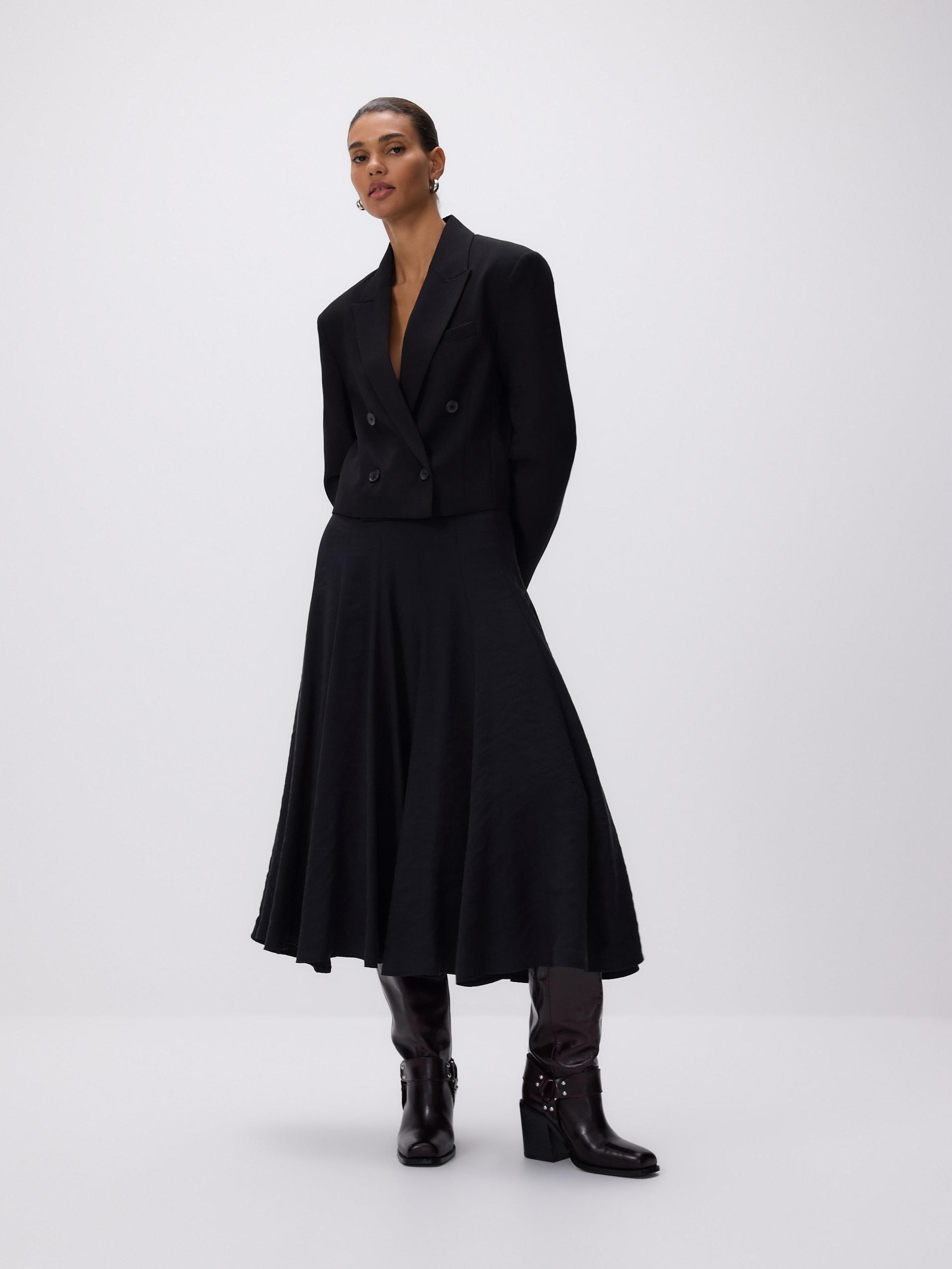 Black Modal Blend Skirt, Black, large image number 8