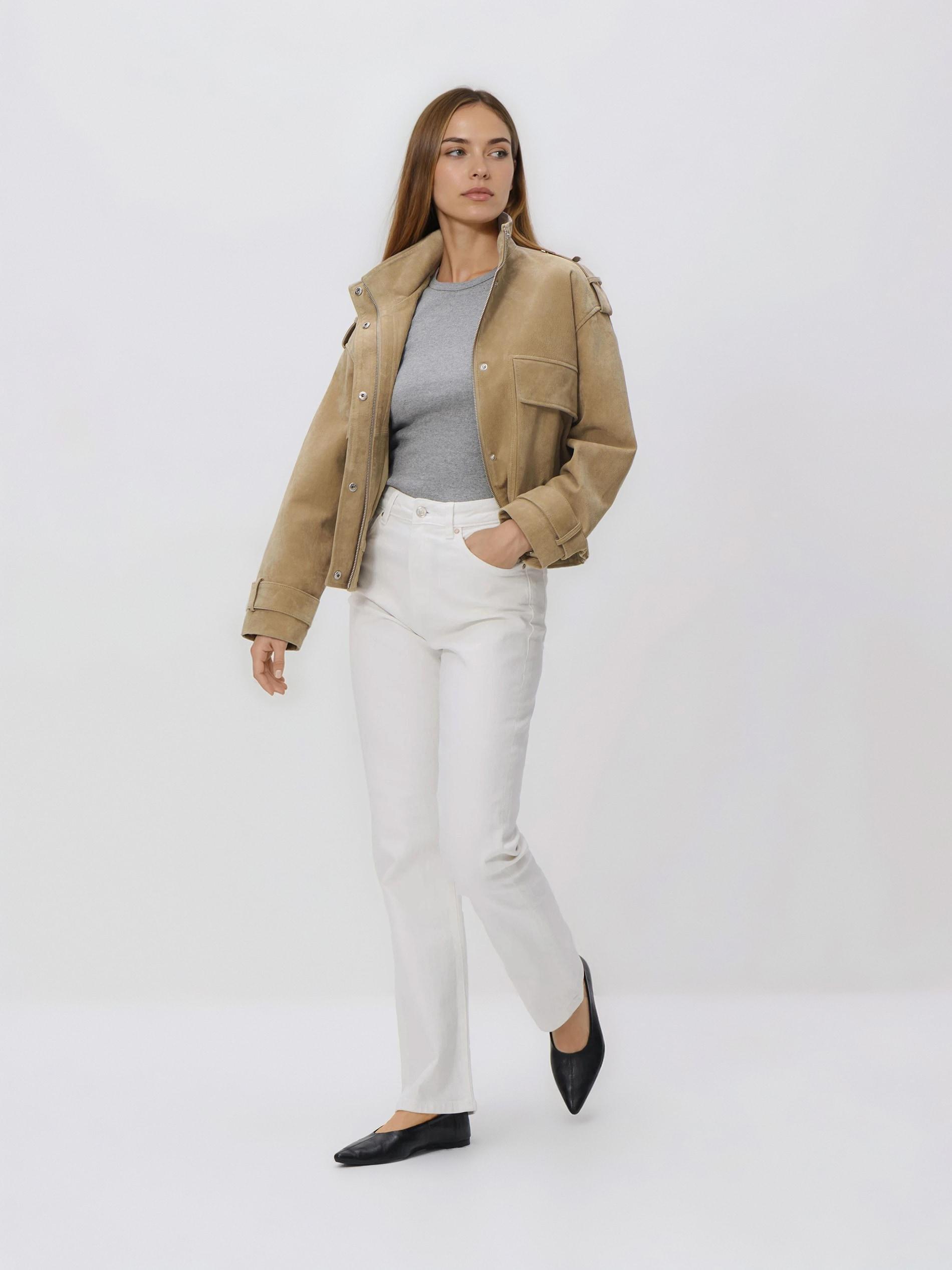 White Straight Jeans, White, large image number 0