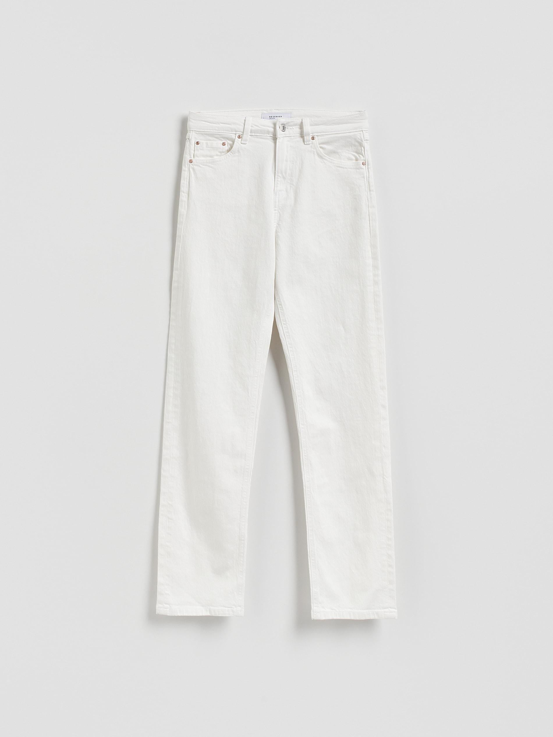 White Straight Jeans, White, large image number 3