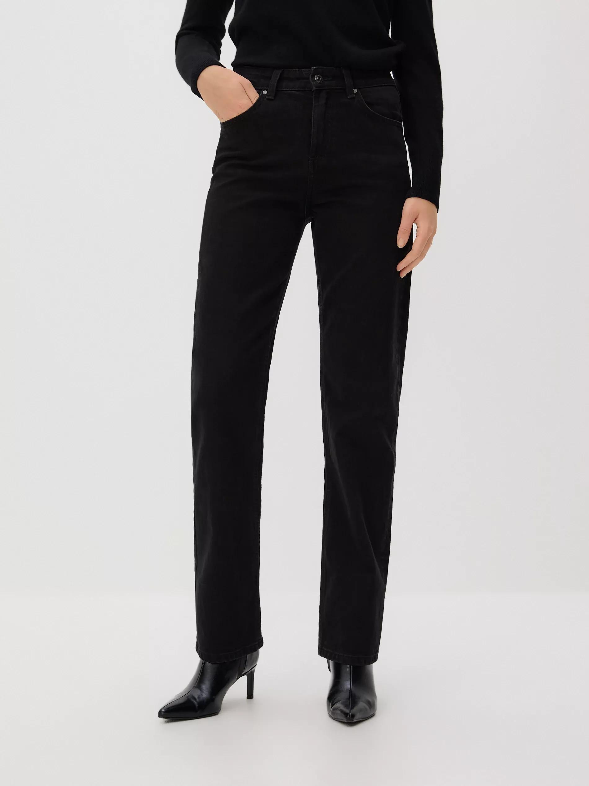 Black Straight Jeans, Black, large image number 1