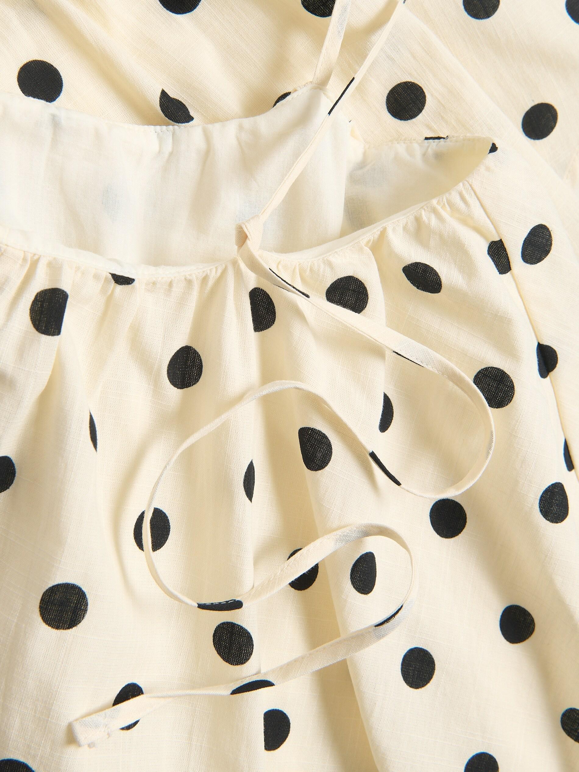 CREAM Polka dot cotton top, Ivory, large image number 1
