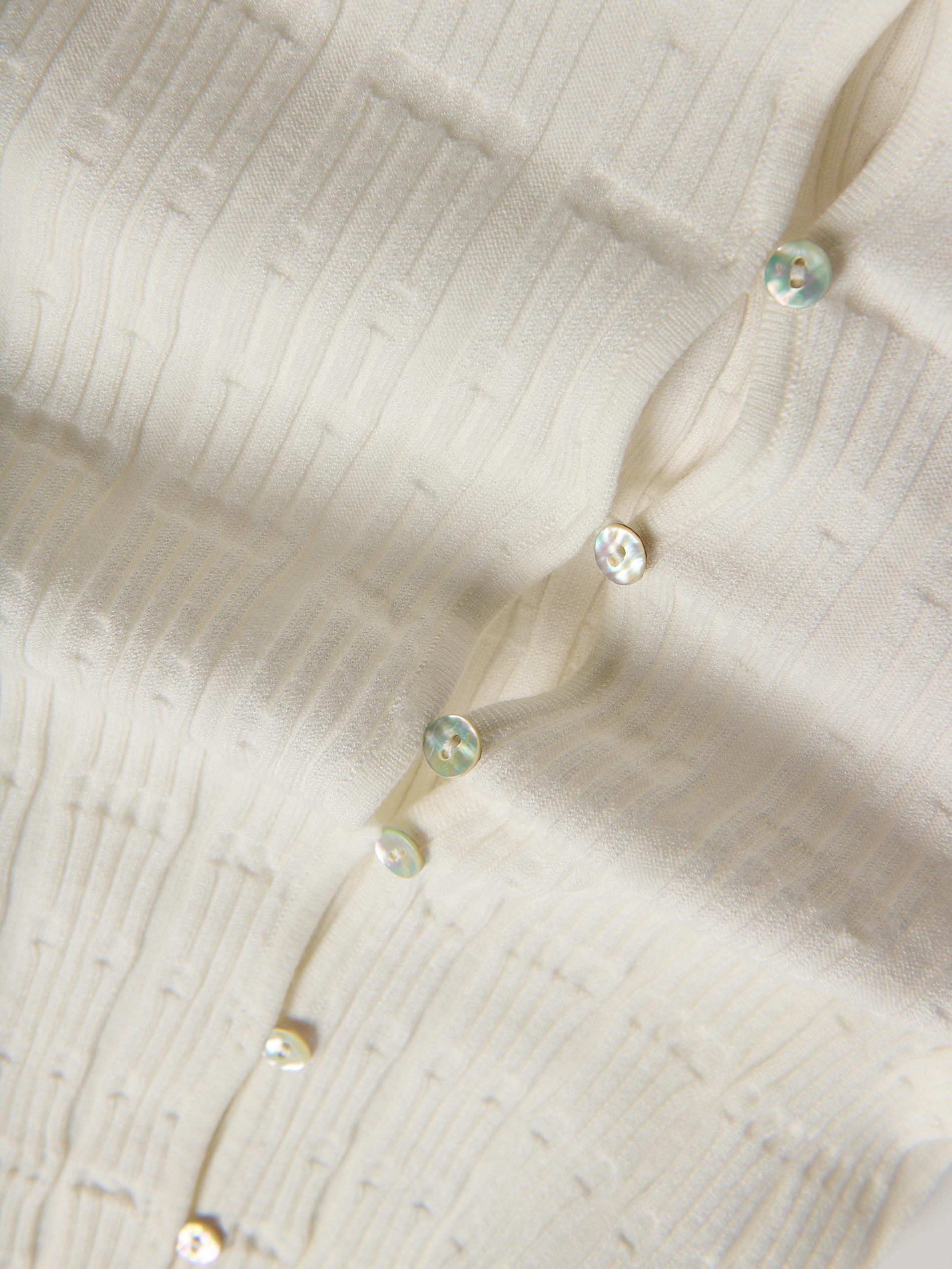 Cream Cardigan With Collar, Ivory, large image number 5